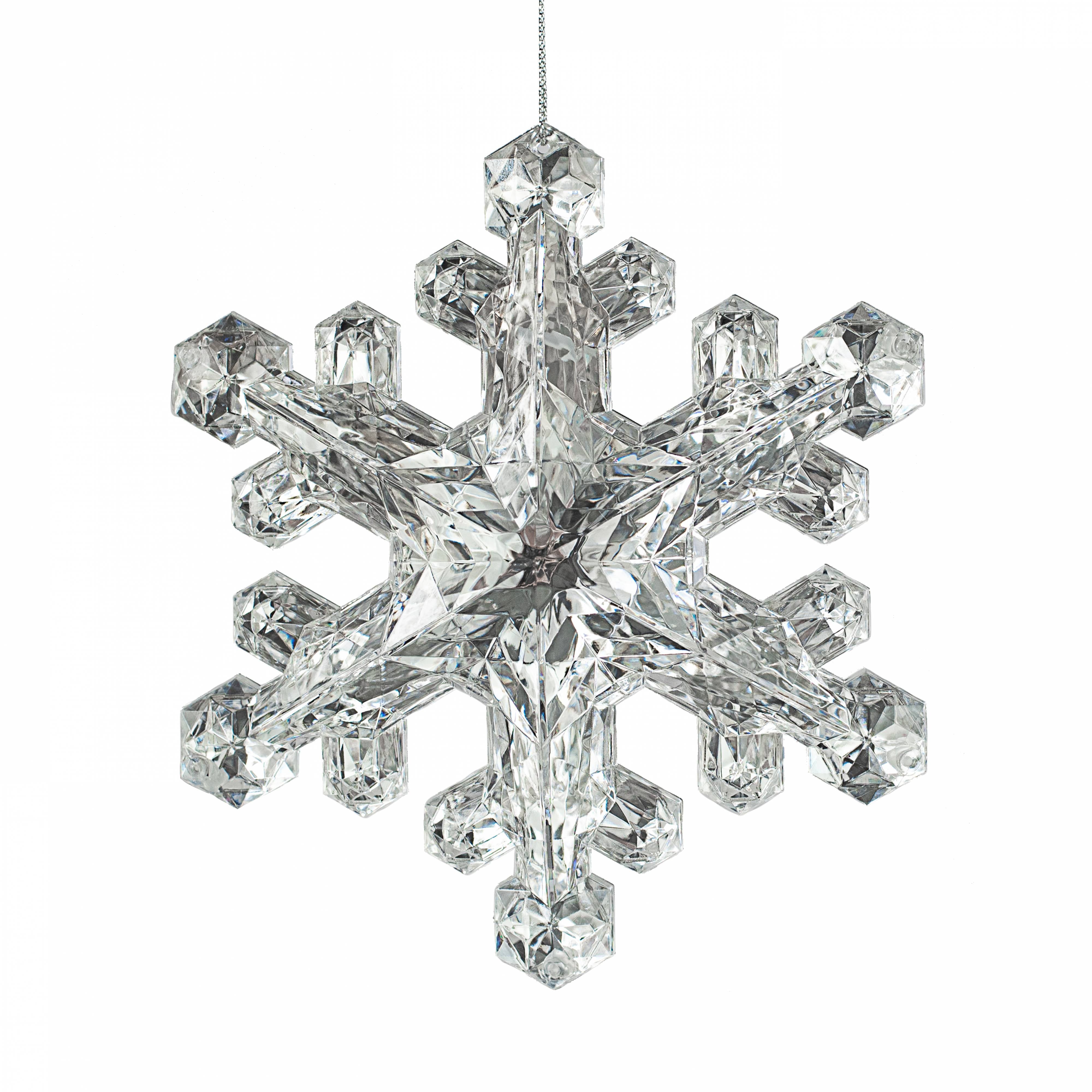 6" Jewel Snowflake Ornament: Silver