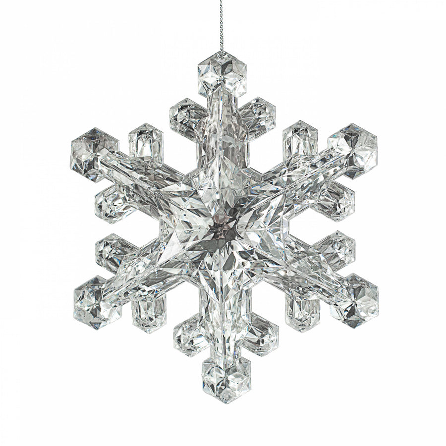 6" Jewel Snowflake Ornament: Silver