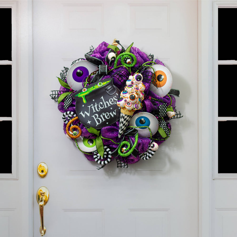 13" EyesCream Ornament: Harlequin Multicolor Eyeballs Ice Cream