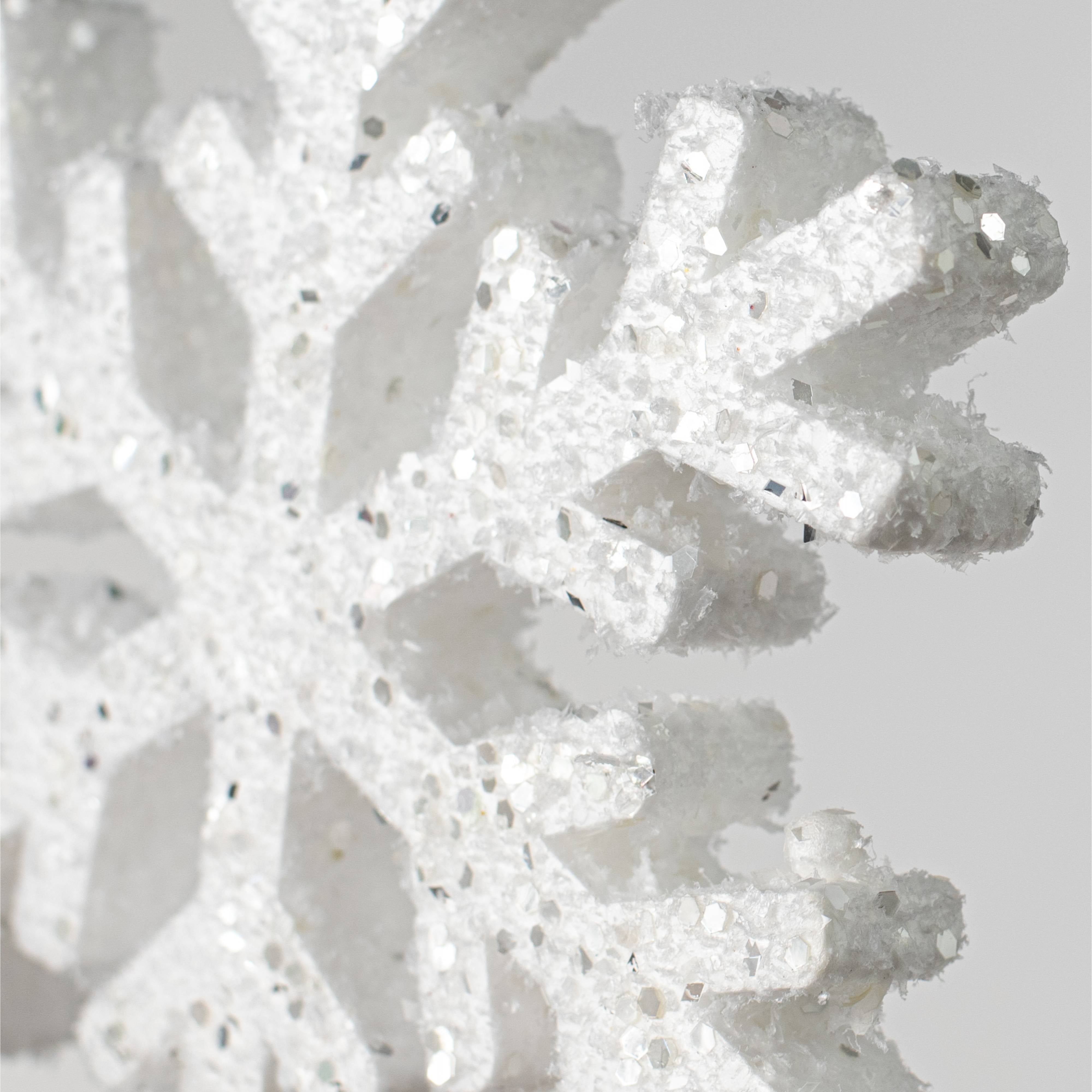 19" Glittered Foam Snowflake Pick