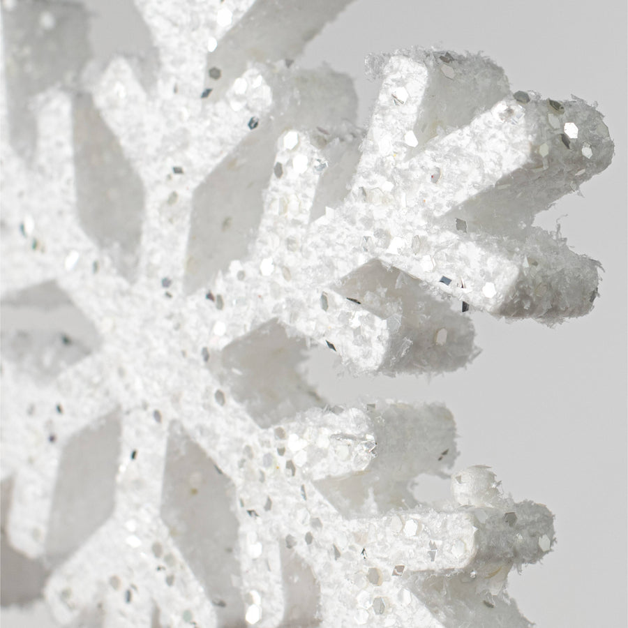 19" Glittered Foam Snowflake Pick