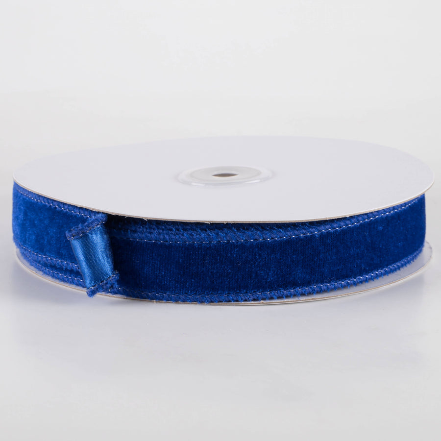 7/8" Deluxe Velvet Satin Backing Ribbon: Royal Blue (10 Yards)