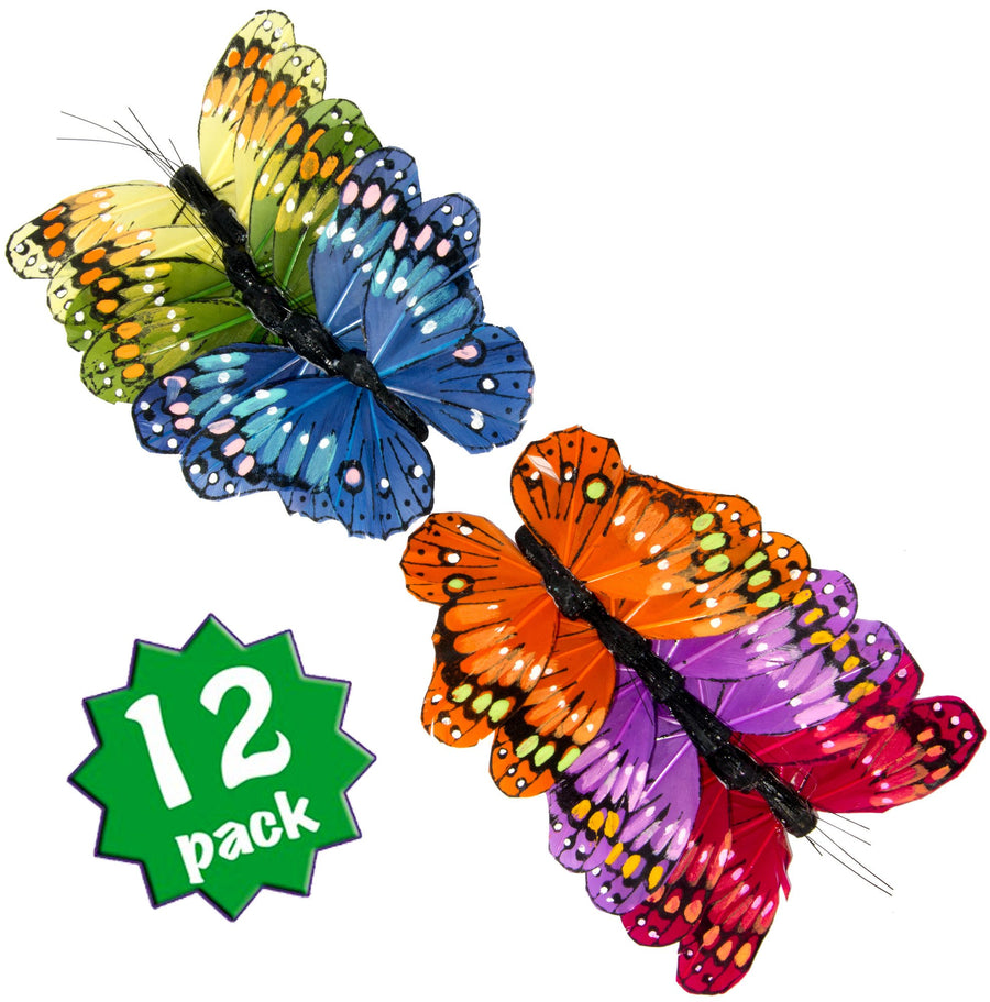 3.75" Feather Butterfly Pick Assortment: Primary Colors (12) detail photo 3