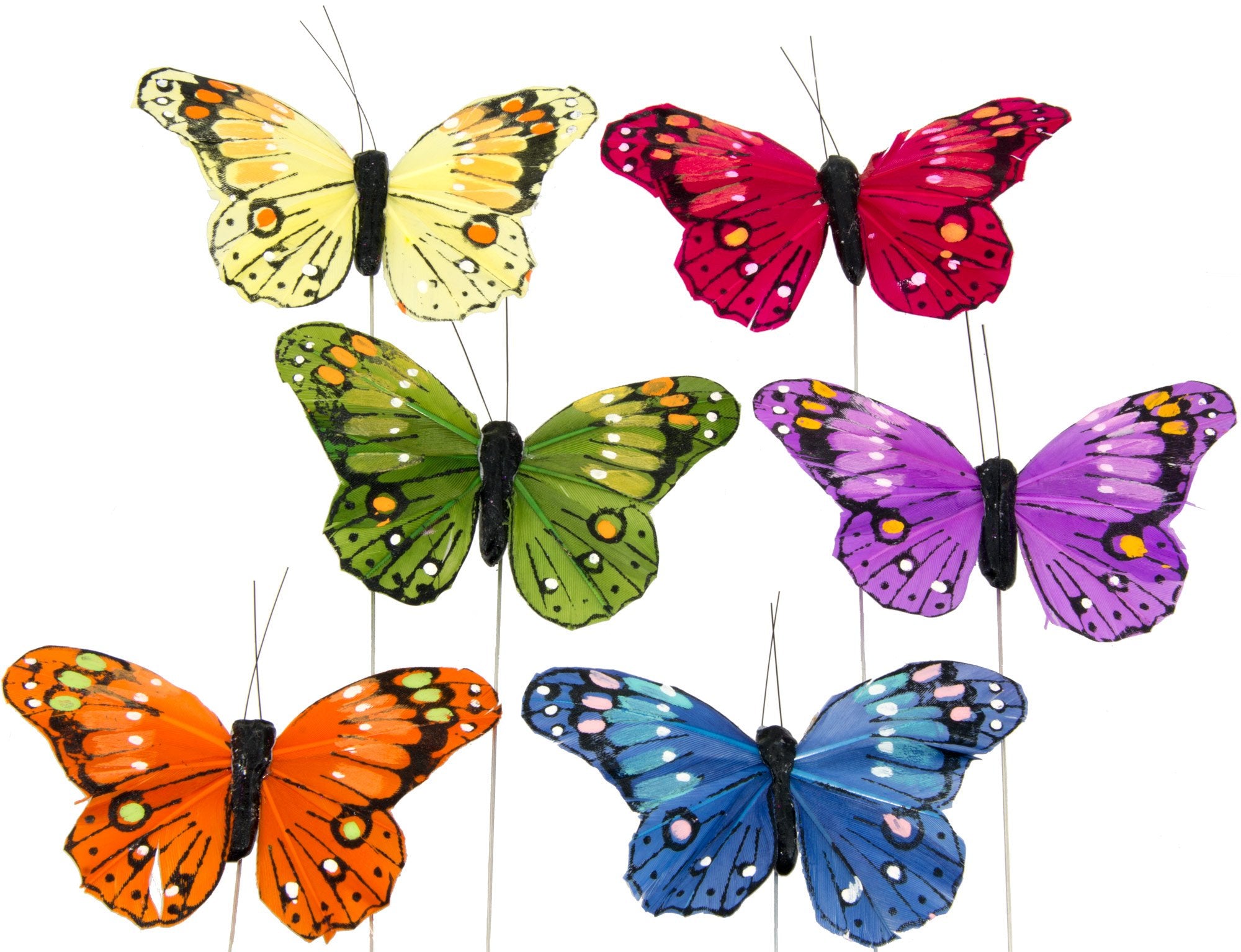 3.75" Feather Butterfly Pick Assortment: Primary Colors (12) Item Number: MB9603
