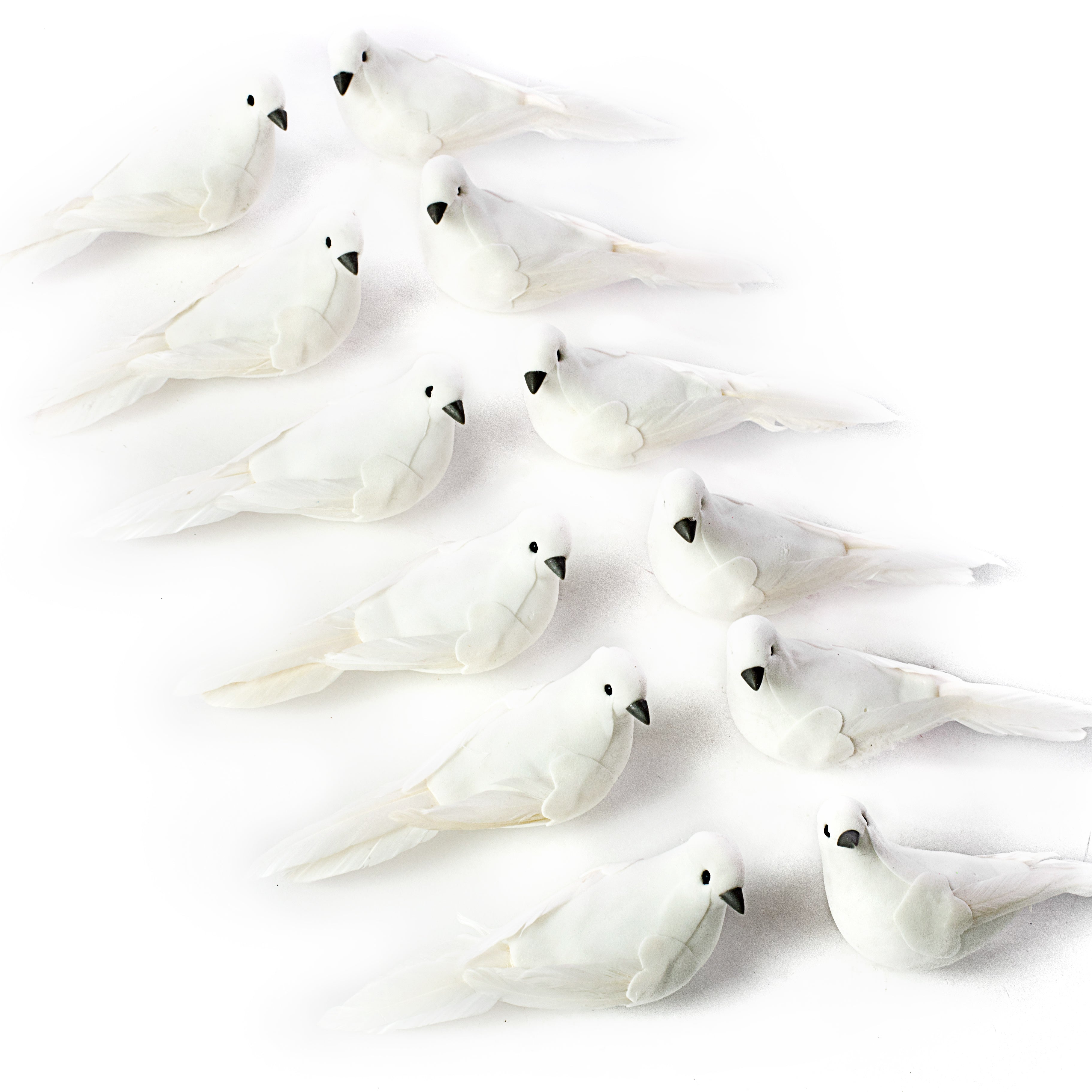 5" Feather Dove: White (Set of 12) Item Number: MB0669