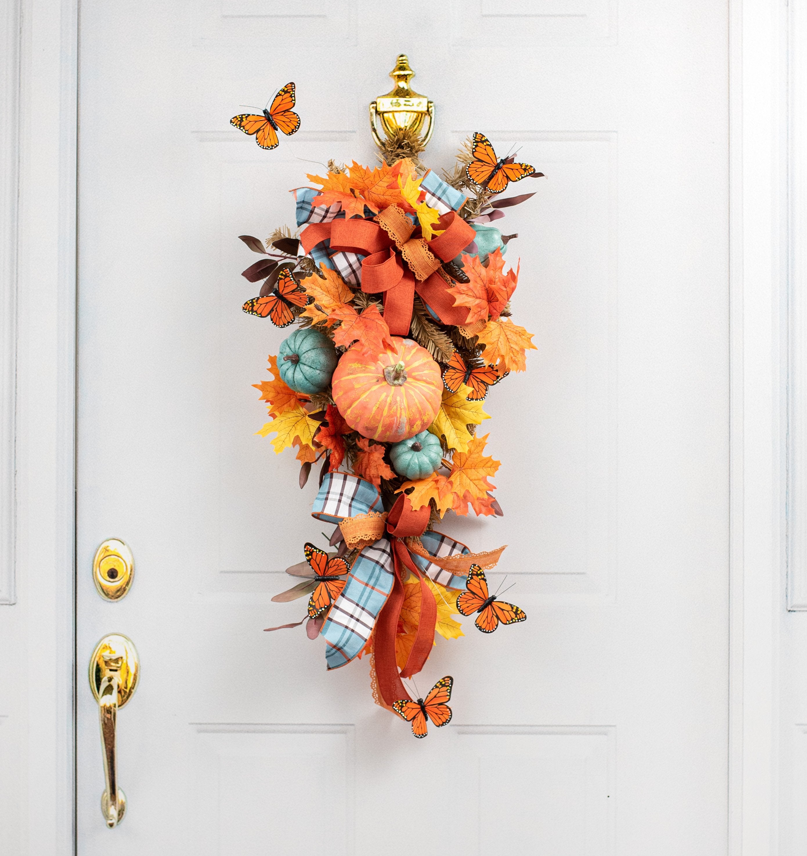 4" Feather Monarch Butterfly Picks: Orange (12) Lifestyle Photo