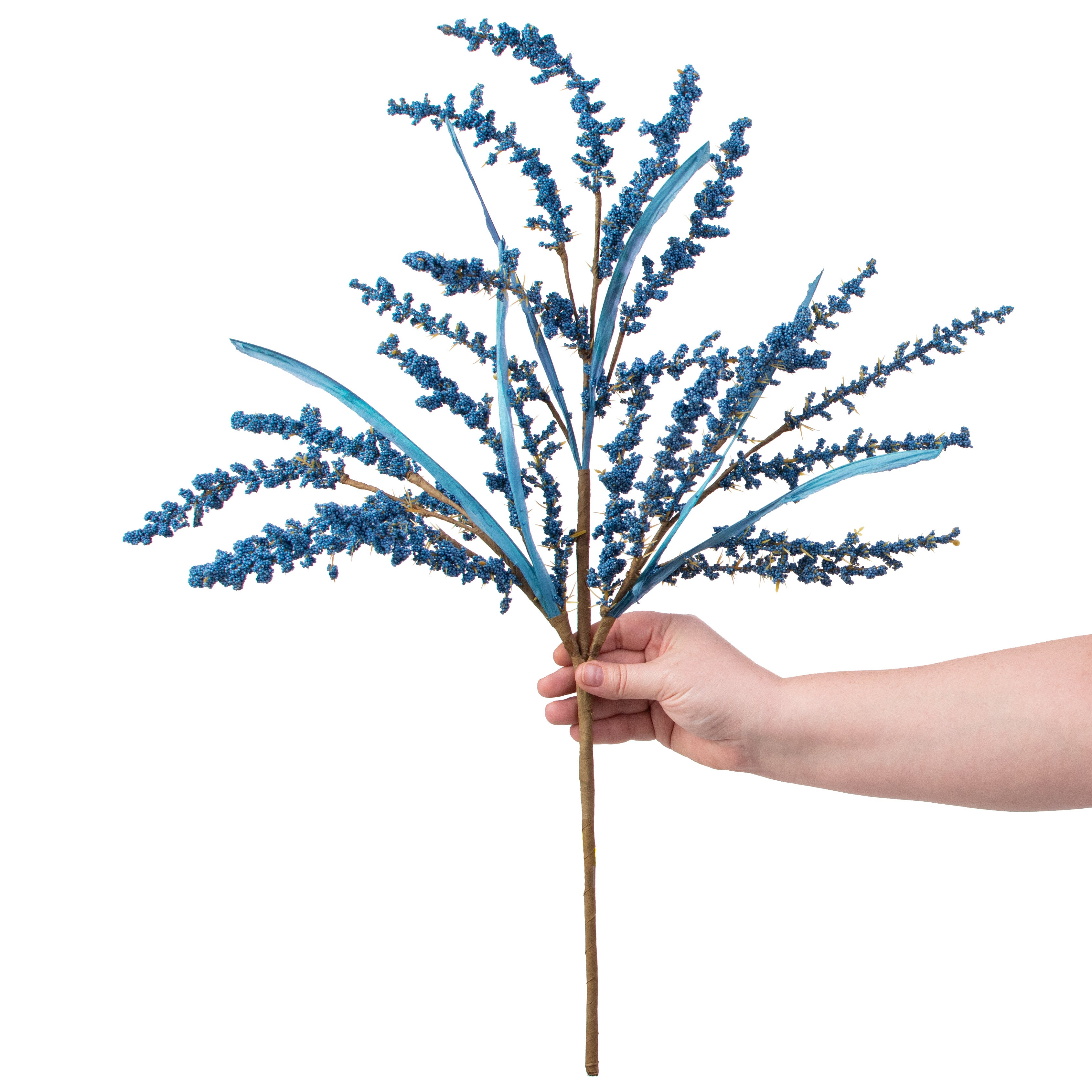 27" Feather Reed Grass Spray: Blue detail photo 3