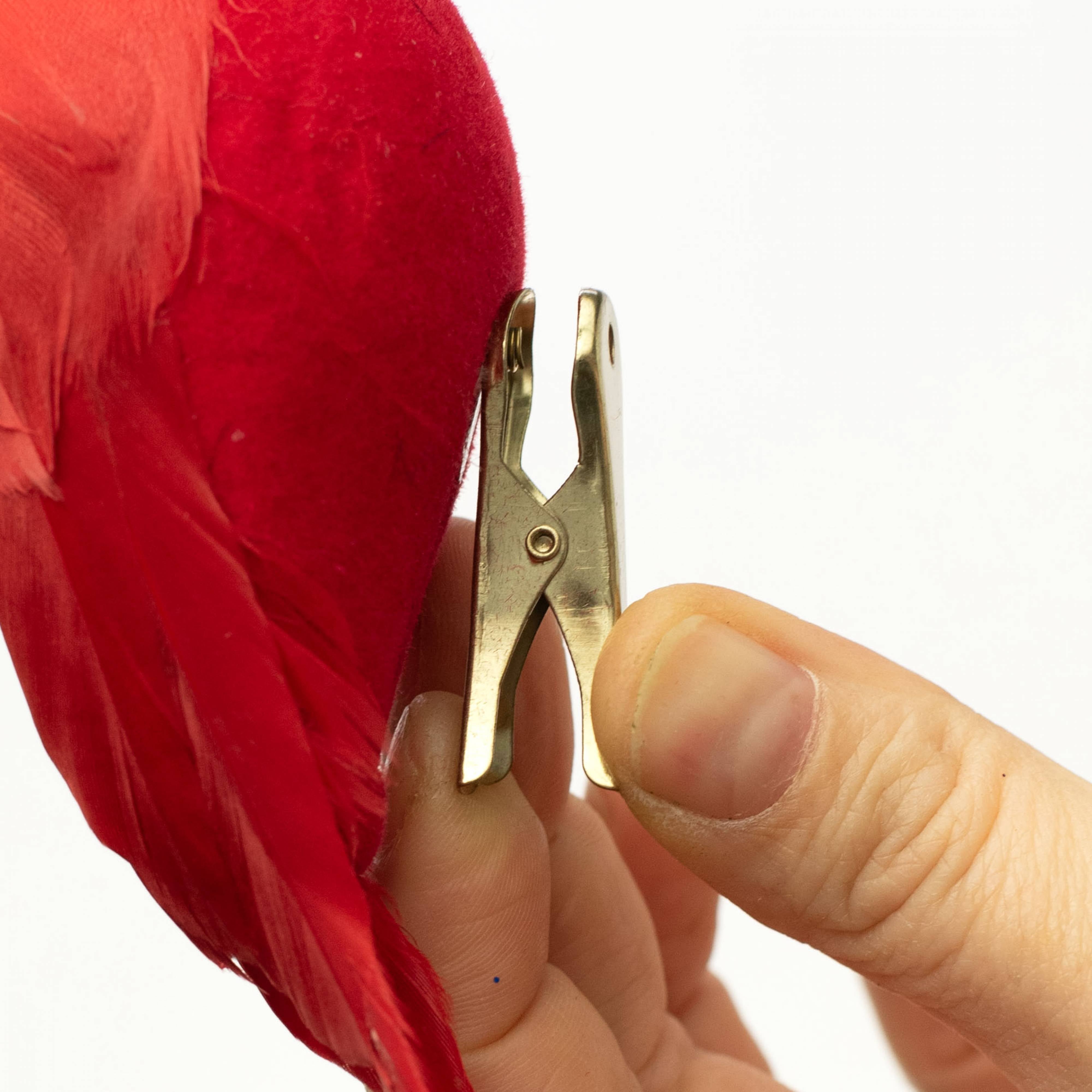 7" Feathered Cardinal with Clip Ornament detail photo 3