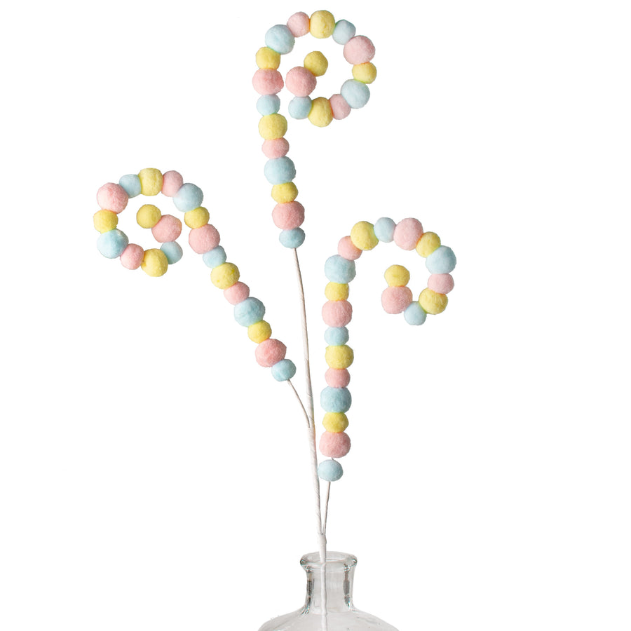 29" Felt Ball Curly Spray: Pastel Mix Item Number: 62876MIX