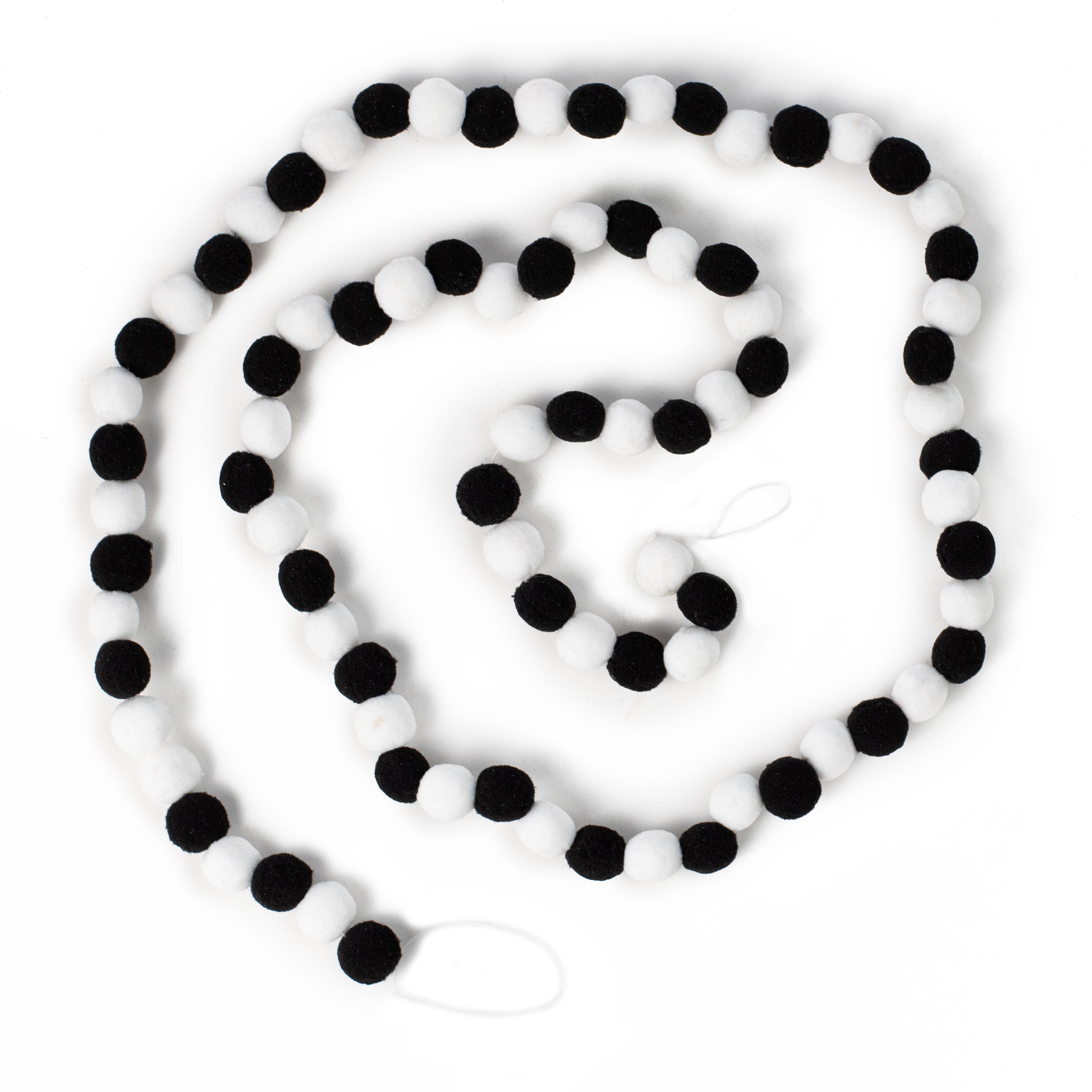 6' Felt Ball Garland: Black & White Item Number: 84558GA6