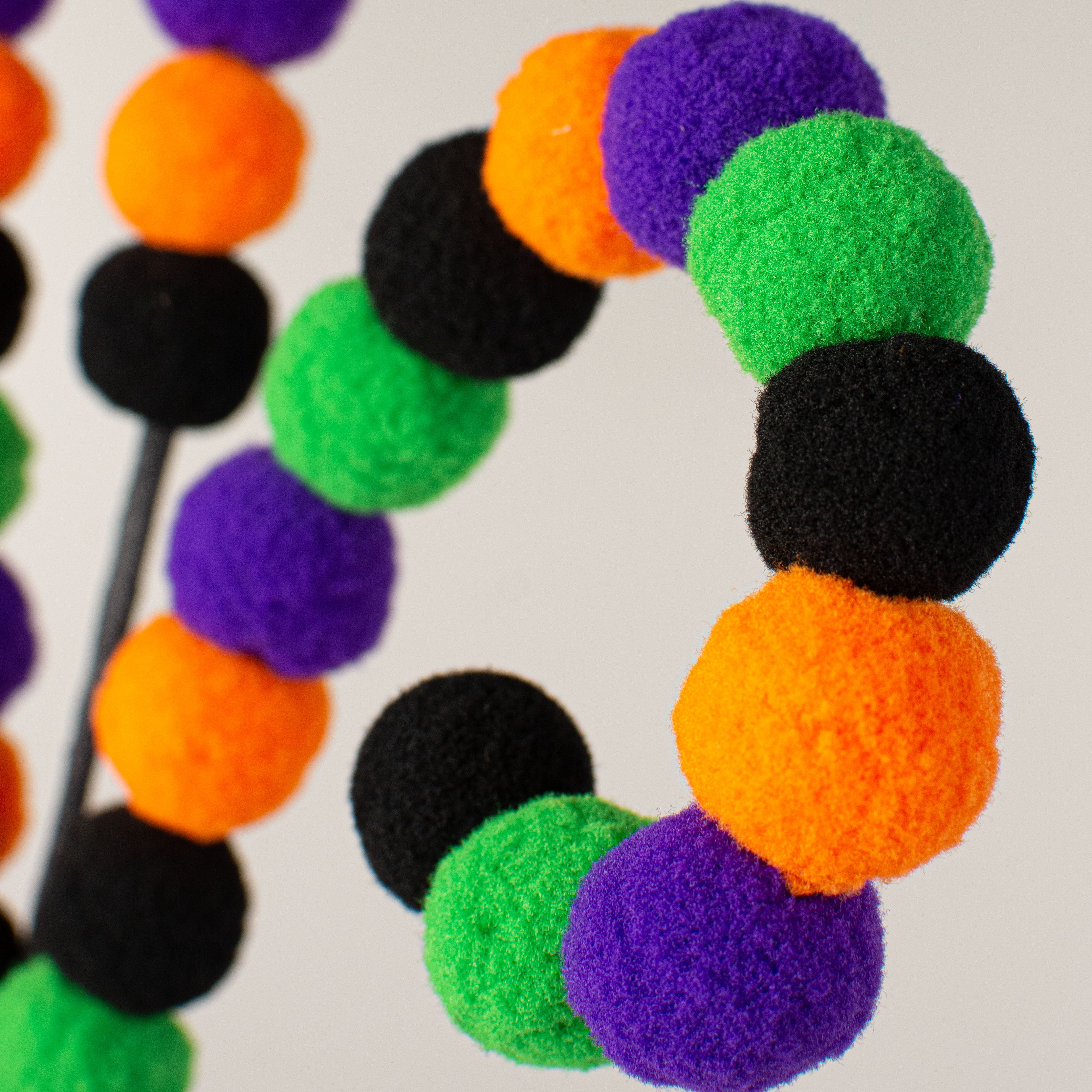 26" Felt Ball Spiral Curly Spray: Purple, Green, Orange Lifestyle Photo