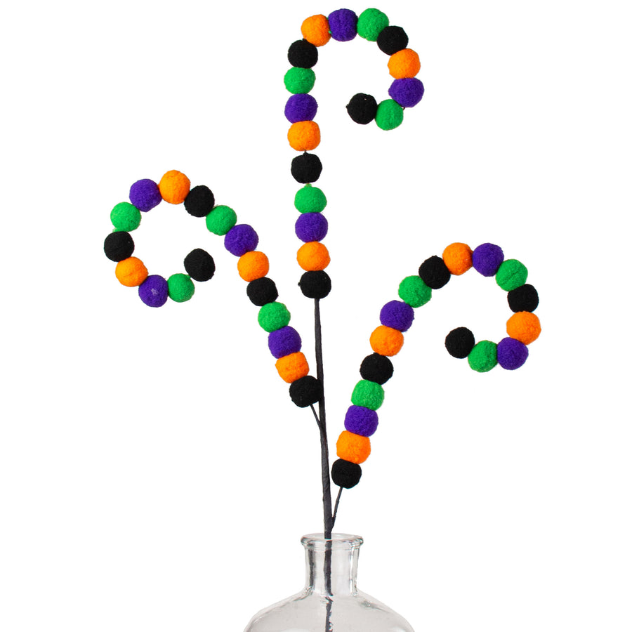 26" Felt Ball Spiral Curly Spray: Purple, Green, Orange Item Number: 56894PUGNOR