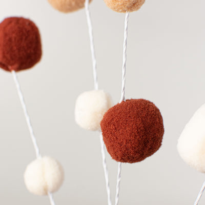 31" Felt Ball Spray: Cream & Brown Lifestyle Photo