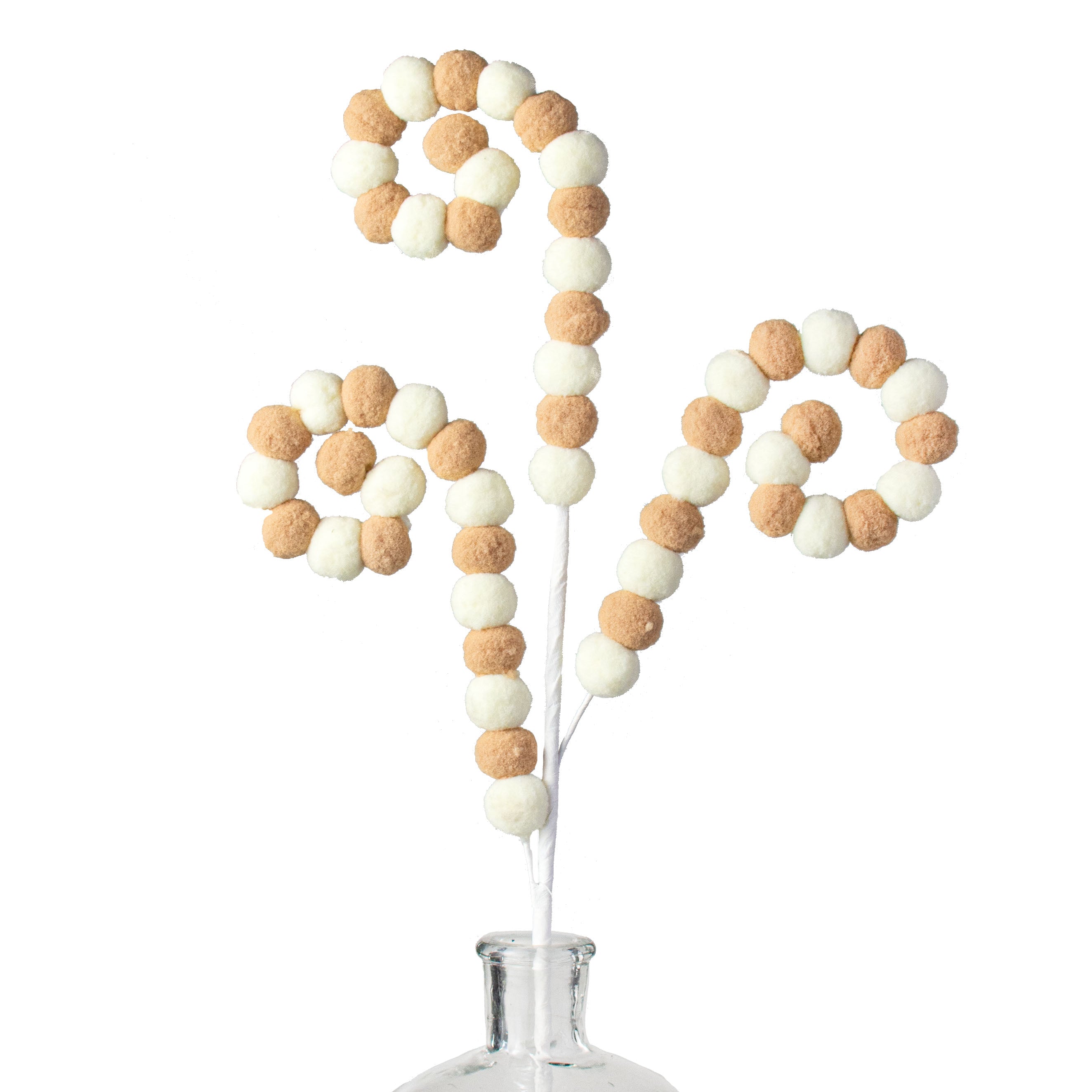 28" Felt Ball Spray: Cream & Brown Item Number: 56950BNWT
