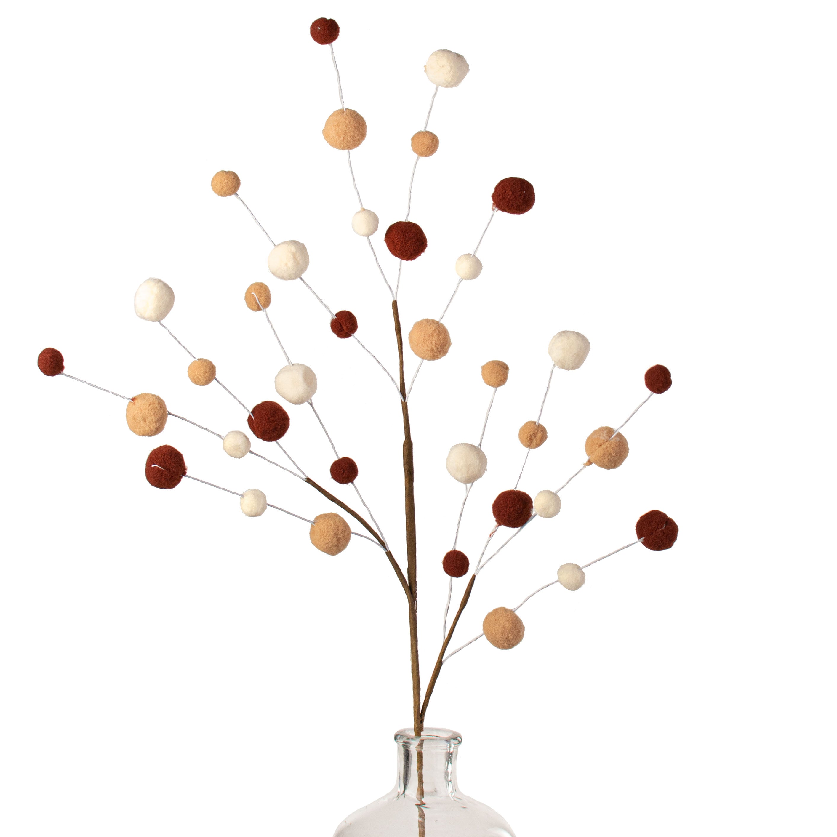 31" Felt Ball Spray: Cream & Brown Item Number: 85596CMBN