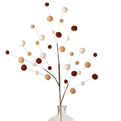 31" Felt Ball Spray: Cream & Brown Item Number: 85596CMBN