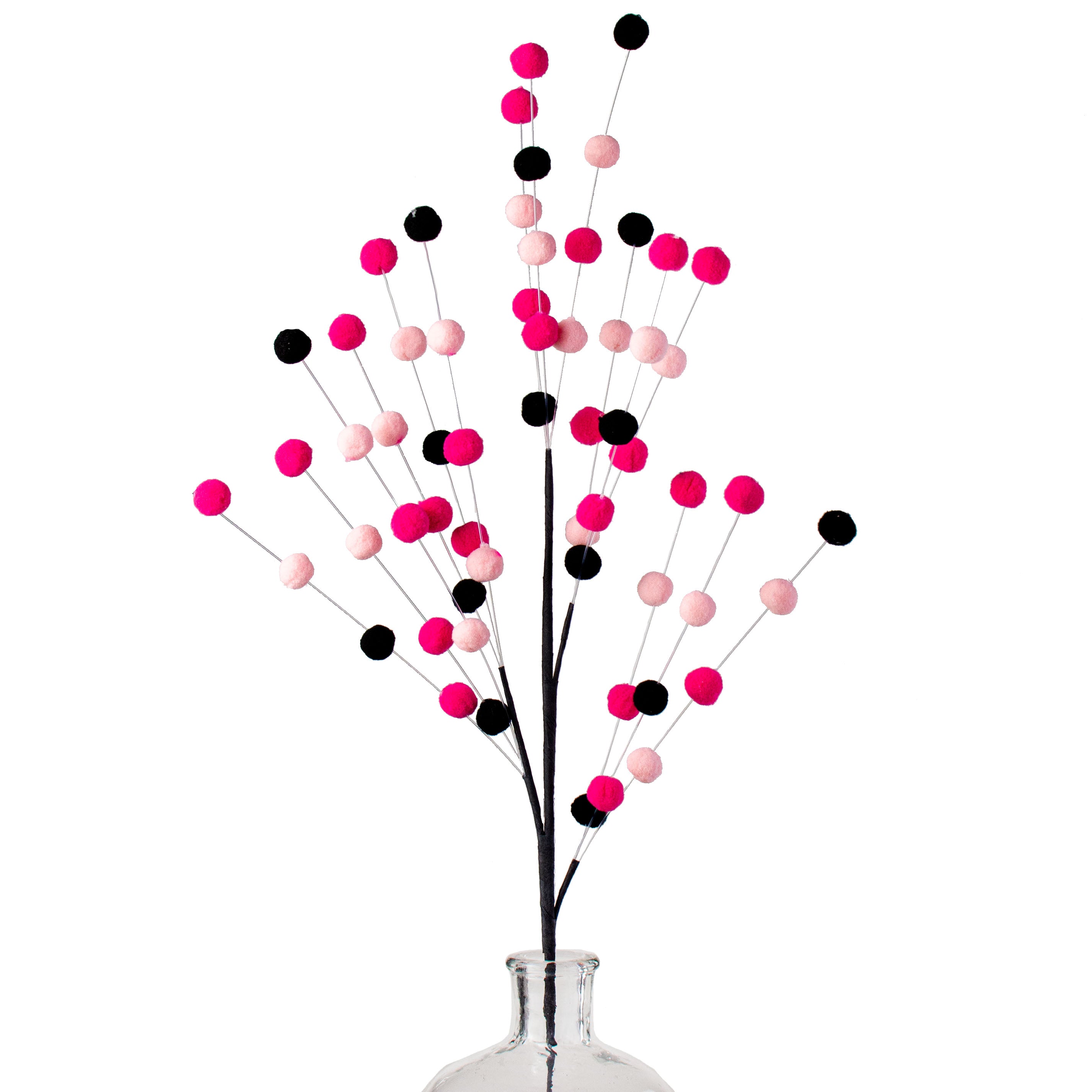 30" Felt Ball Spray: Fuchsia, Pink, Black Item Number: 56895BTPKBK