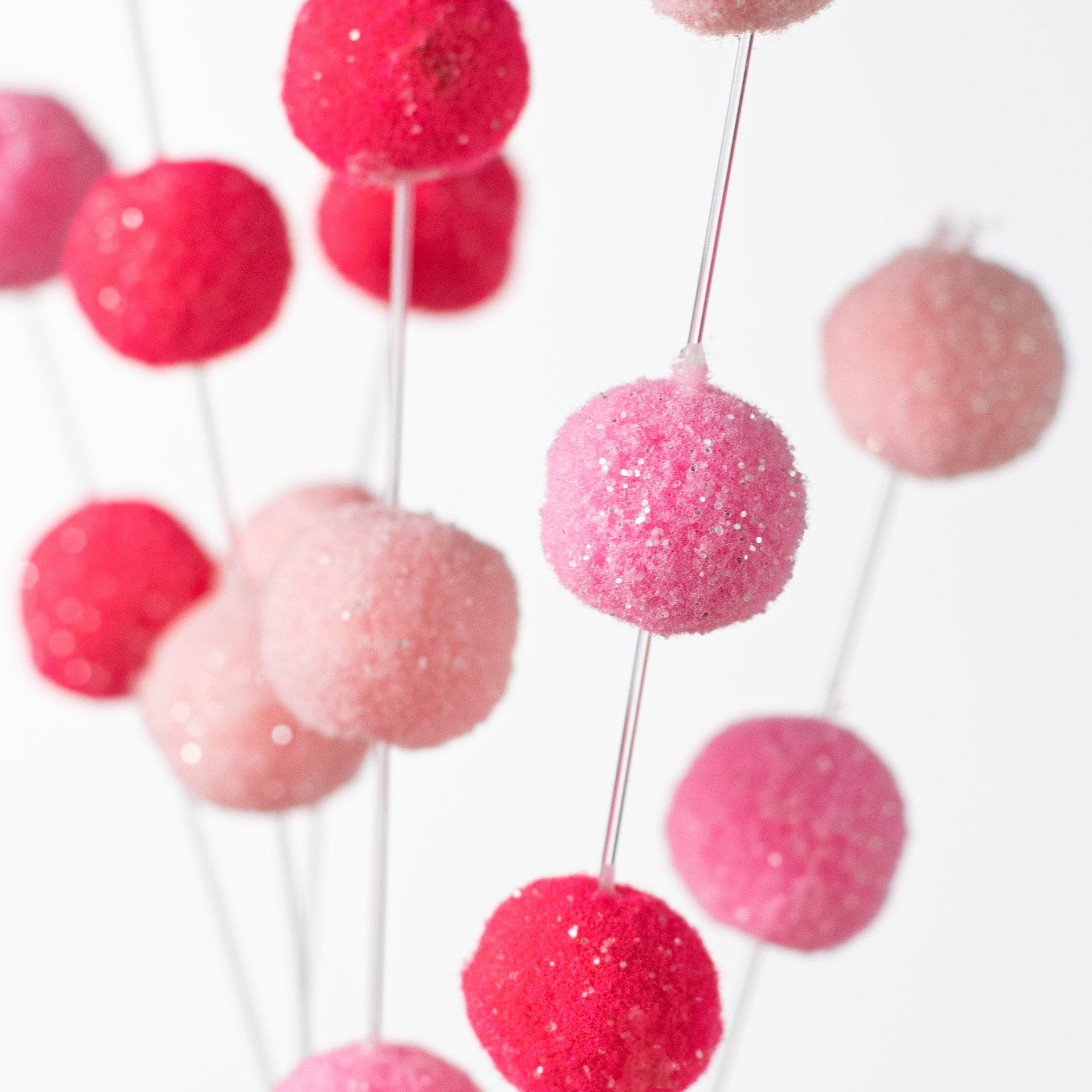 30" Felt Ball Spray: Fuchsia, Pink, Light Pink Lifestyle Photo