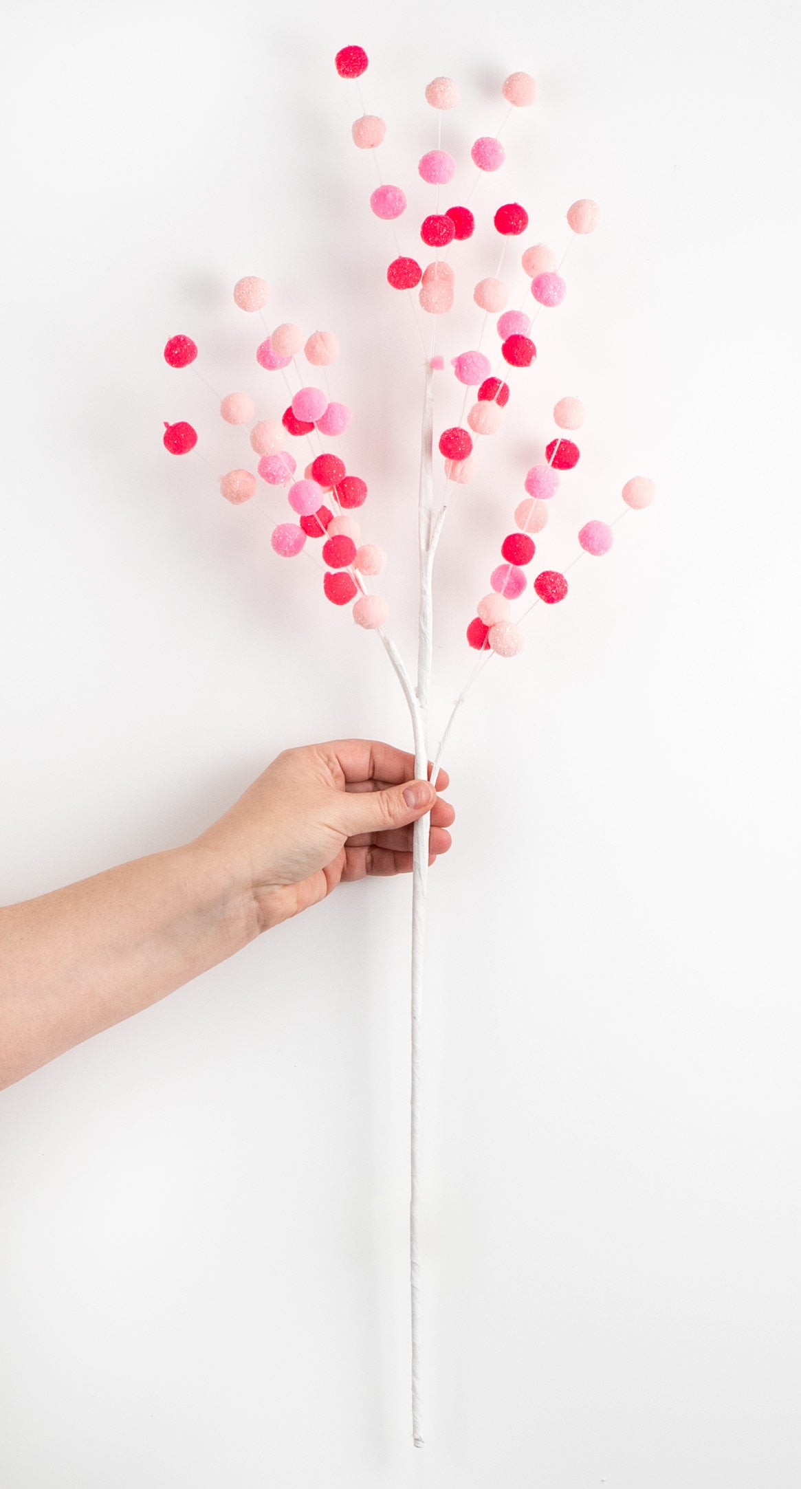 30" Felt Ball Spray: Fuchsia, Pink, Light Pink detail photo 3