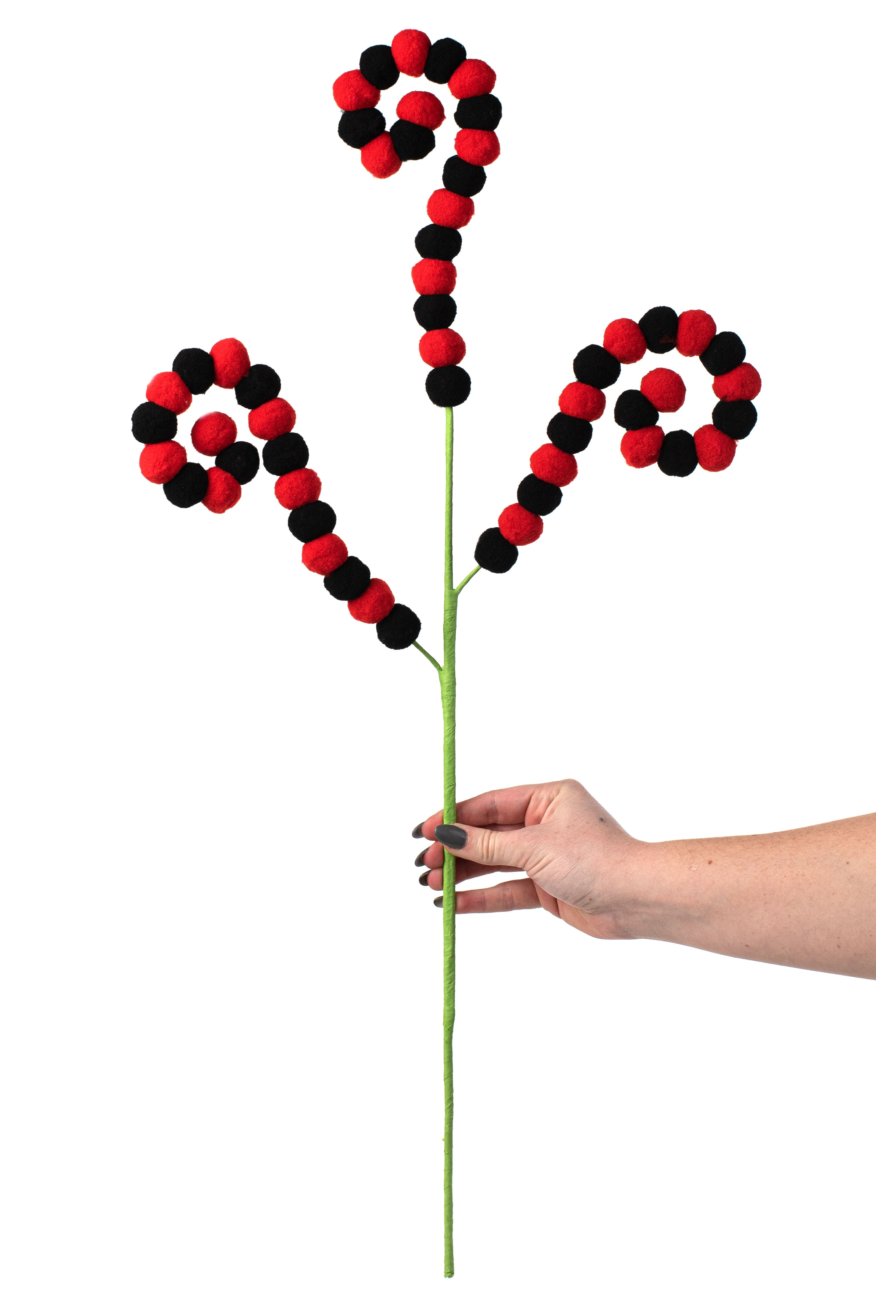 27" Felt Ball Spray: Red & Black detail photo 3