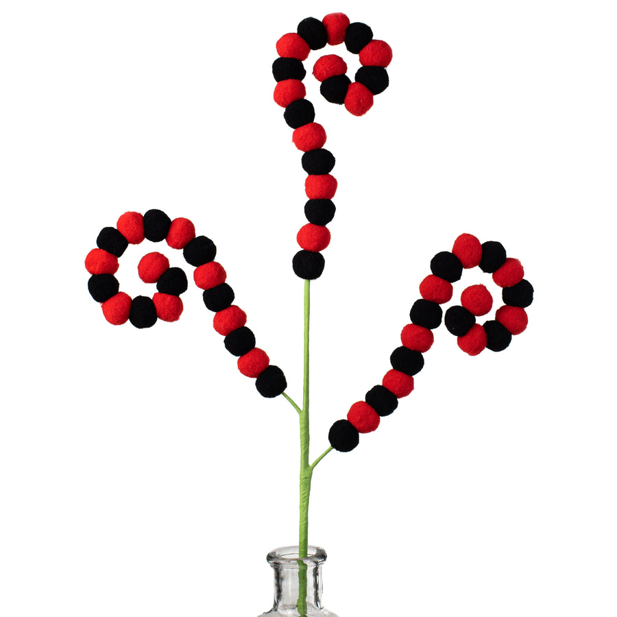 27" Felt Ball Spray: Red & Black Item Number: 62873RDBK