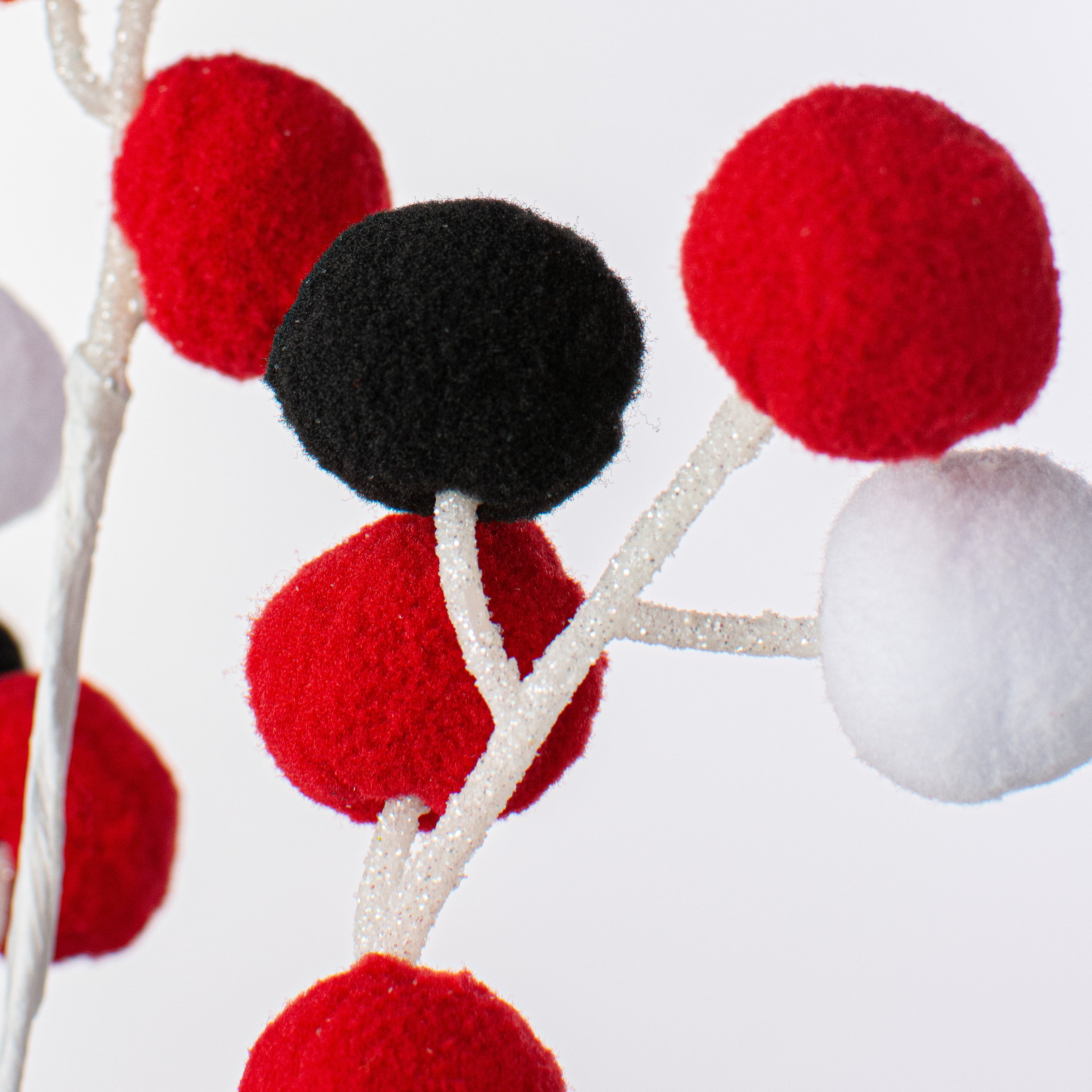 28" Felt Ball Spray: Red, White, Black Lifestyle Photo
