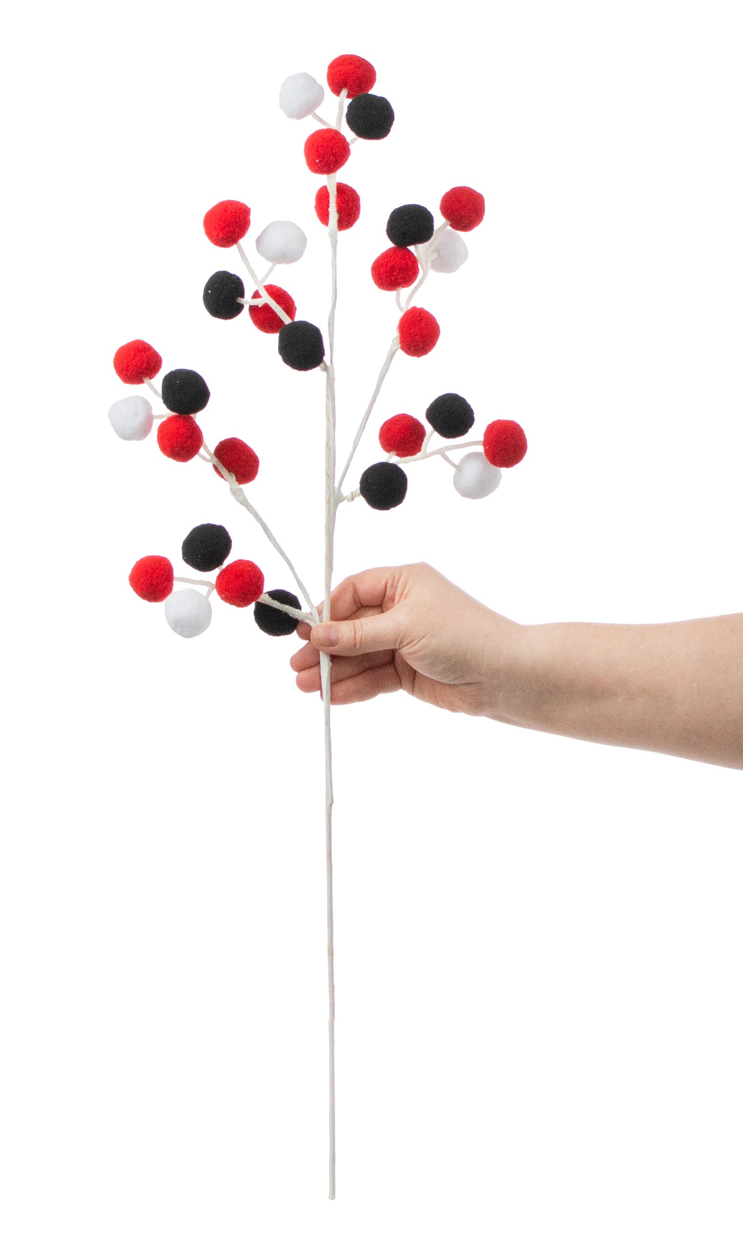 28" Felt Ball Spray: Red, White, Black detail photo 3