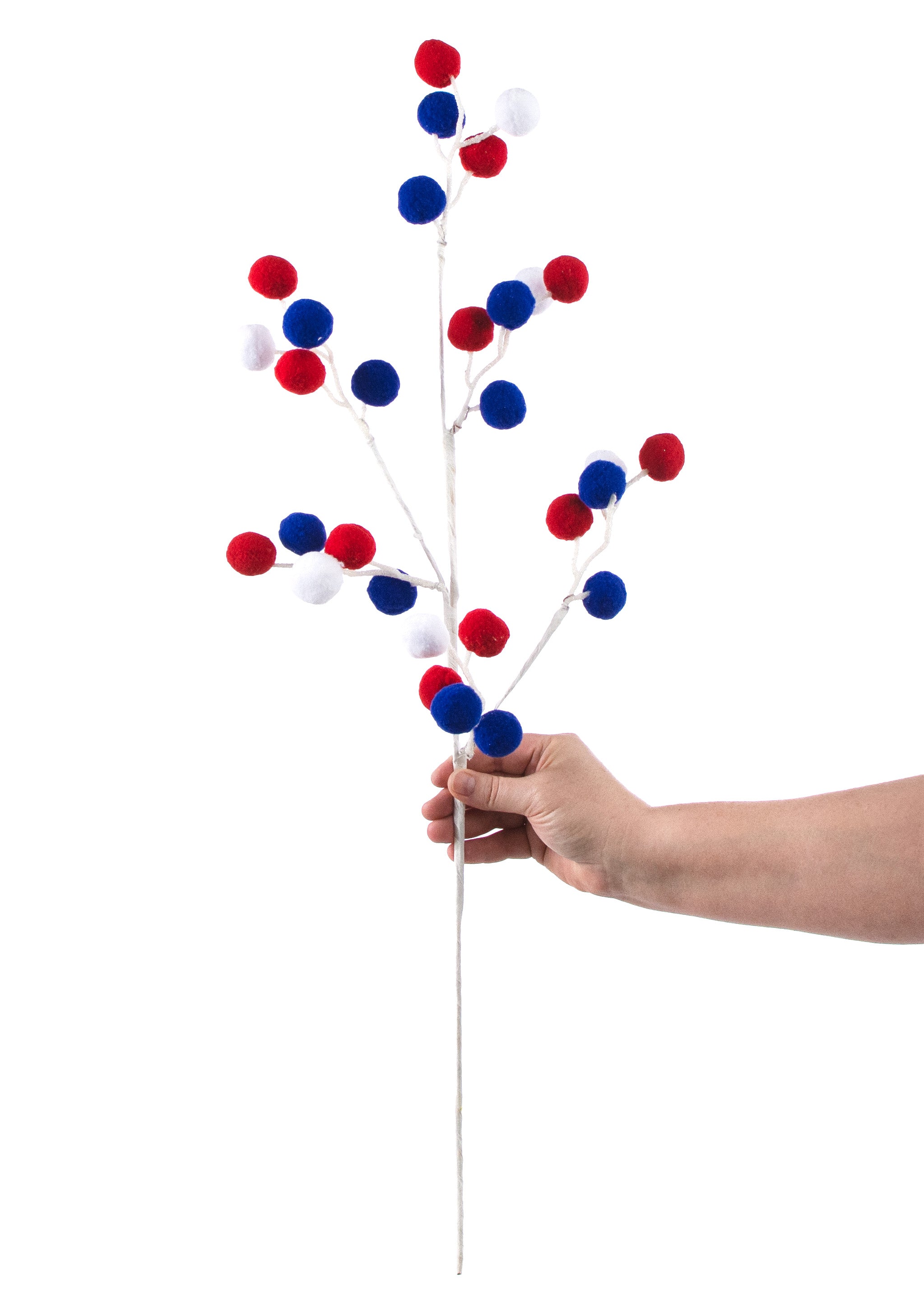 28" Felt Ball Spray: Red, White, Blue detail photo 3