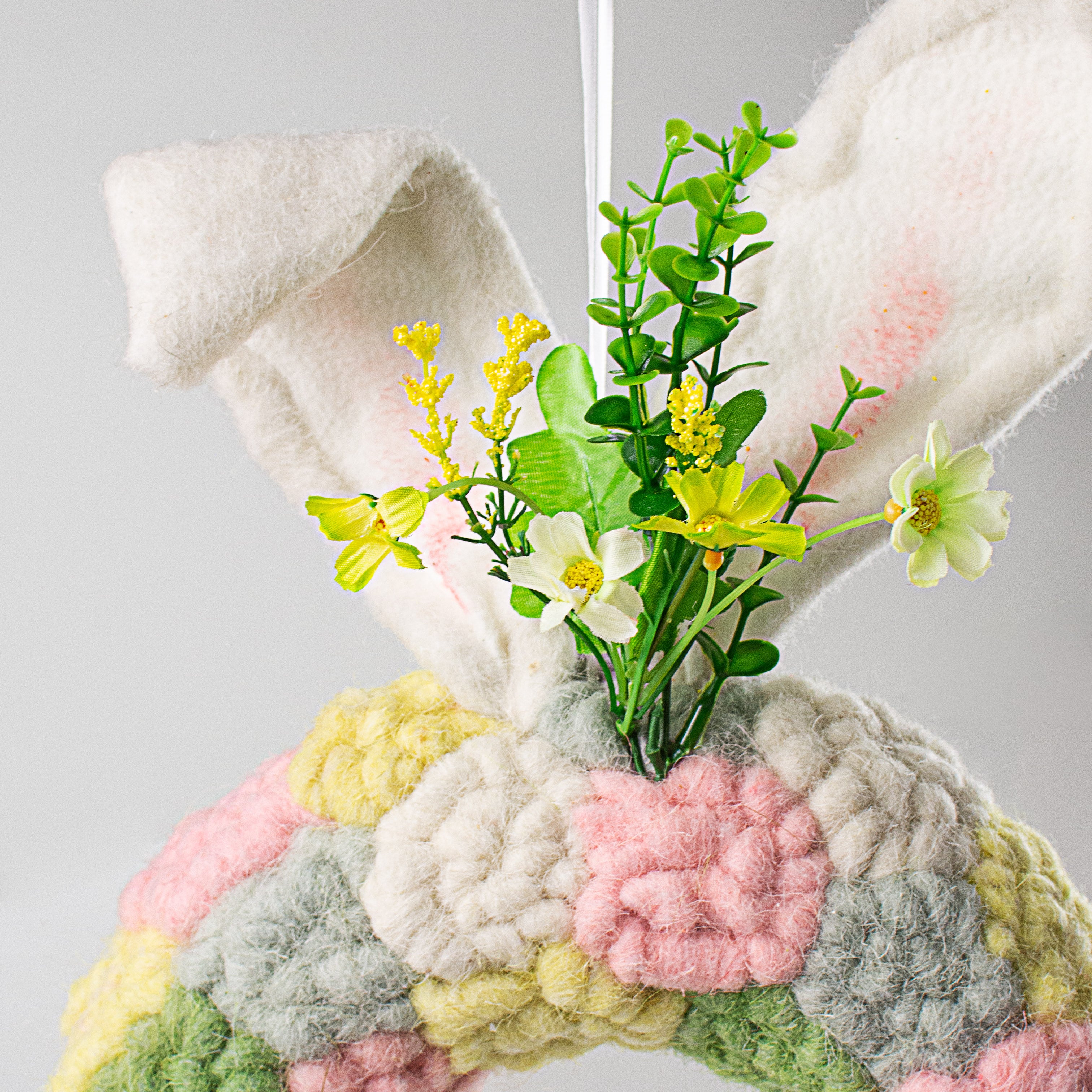 25" Felt Easter Bunny Wreath detail photo 3