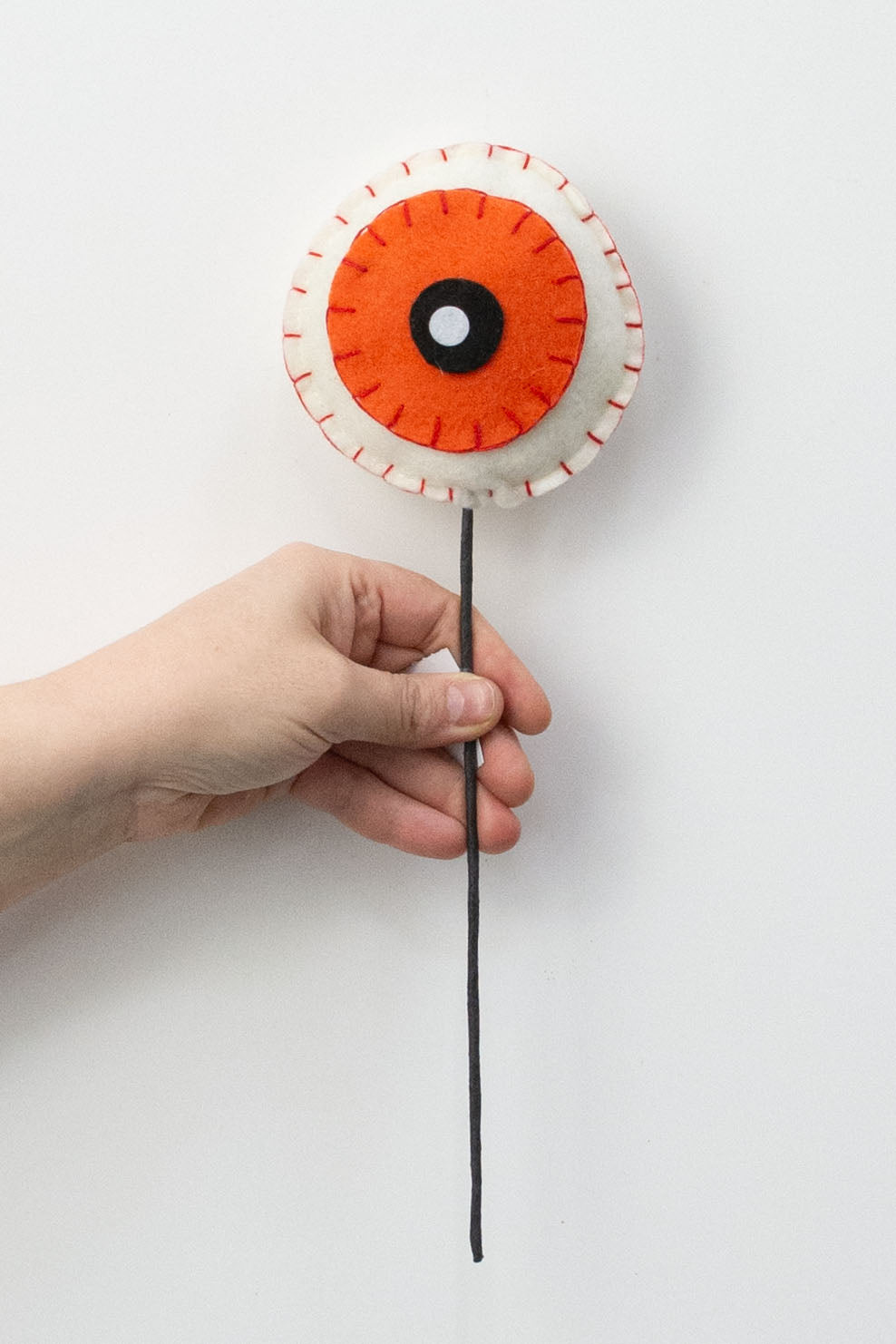 12" Felt Eyeball Pick: Orange detail photo 3
