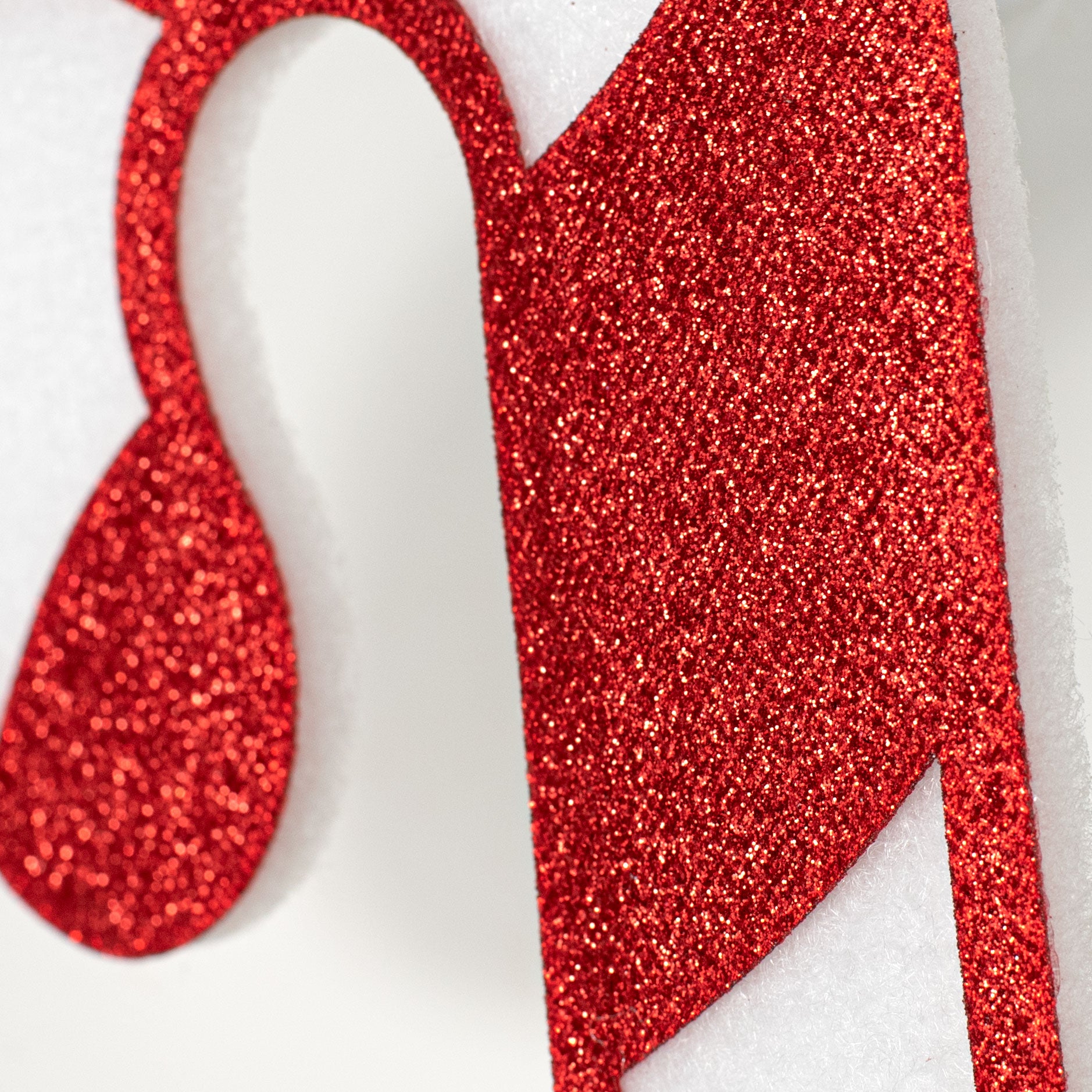 14" Felt & Foam Glitter Candy Cane Ornament detail photo 3
