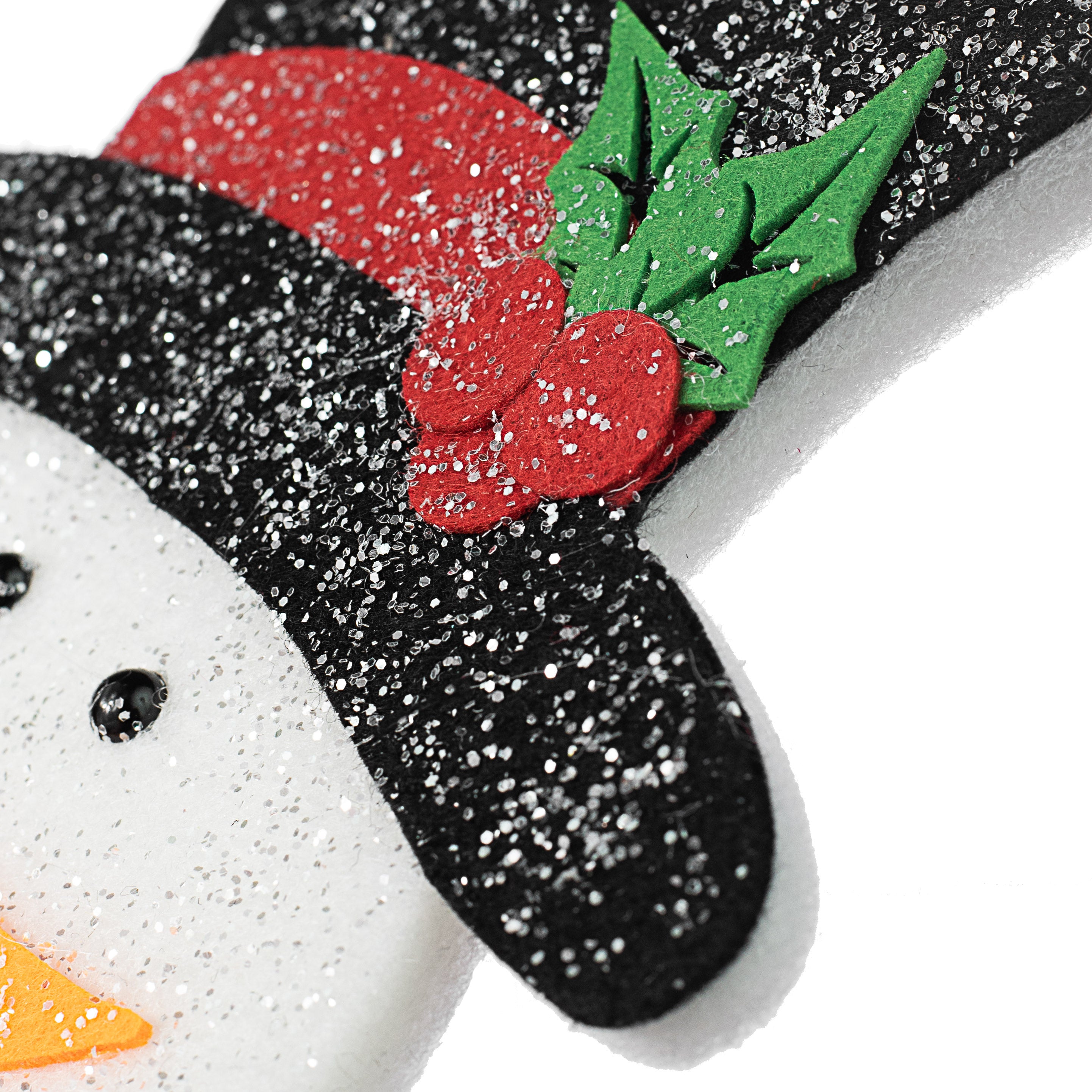 12" Felt & Foam Snowman Head Ornament detail photo 3