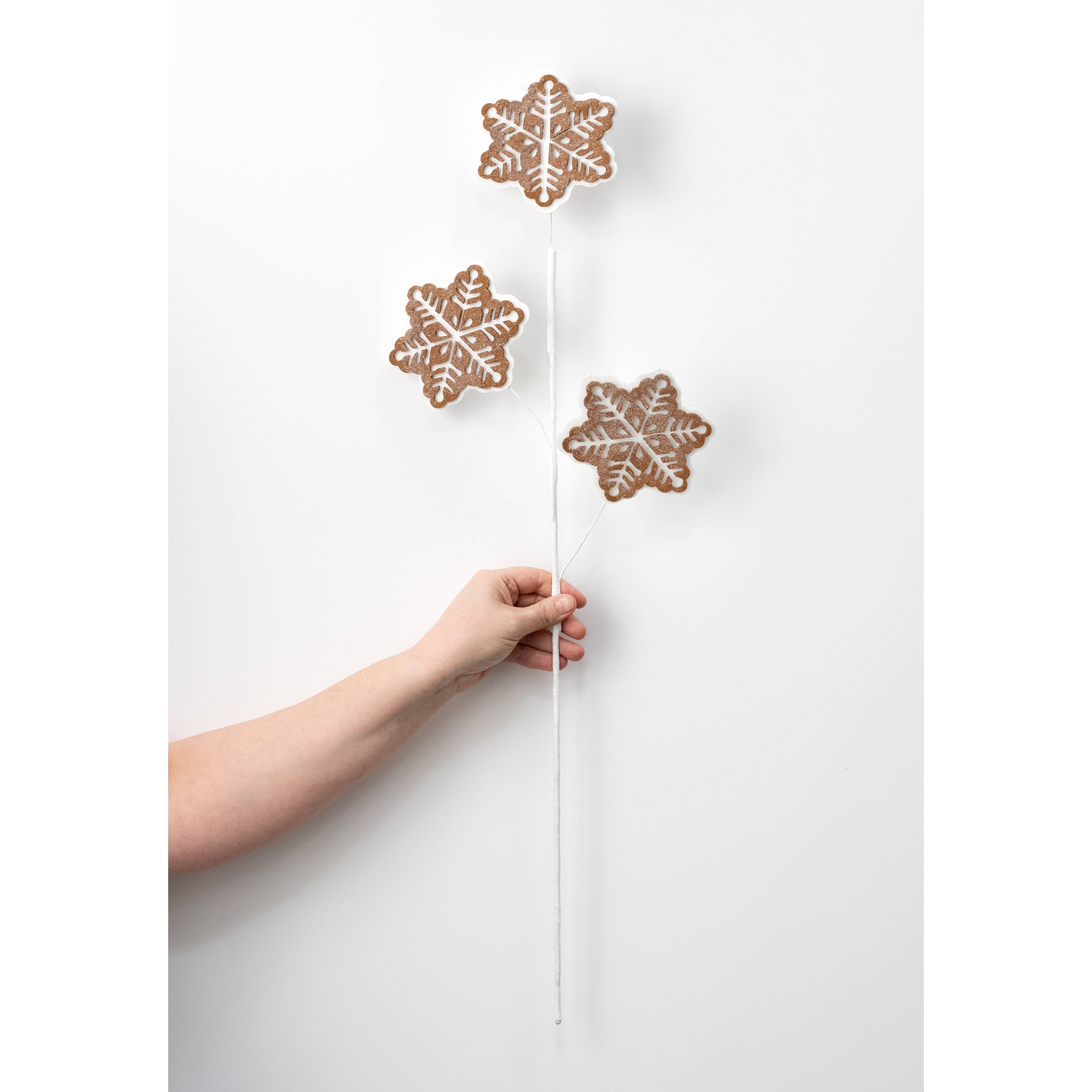 30" Felt Gingerbread Snowflakes Spray detail photo 3