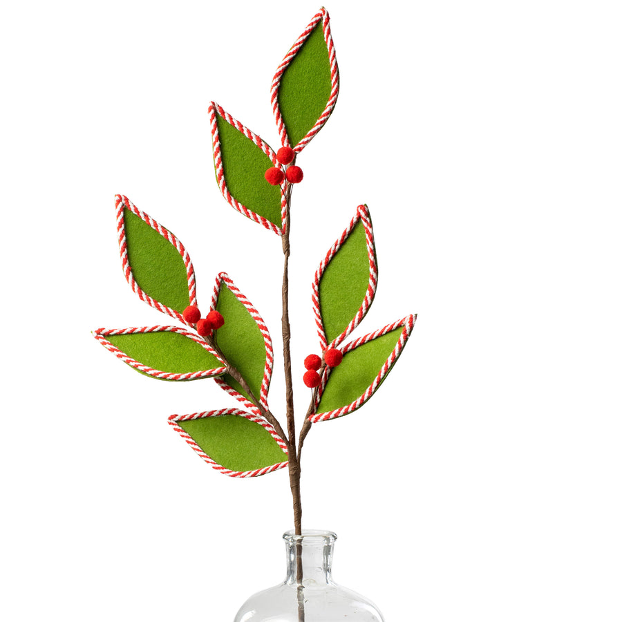 29" Felt Holly Leaves Spray: Green Item Number: 85665GN