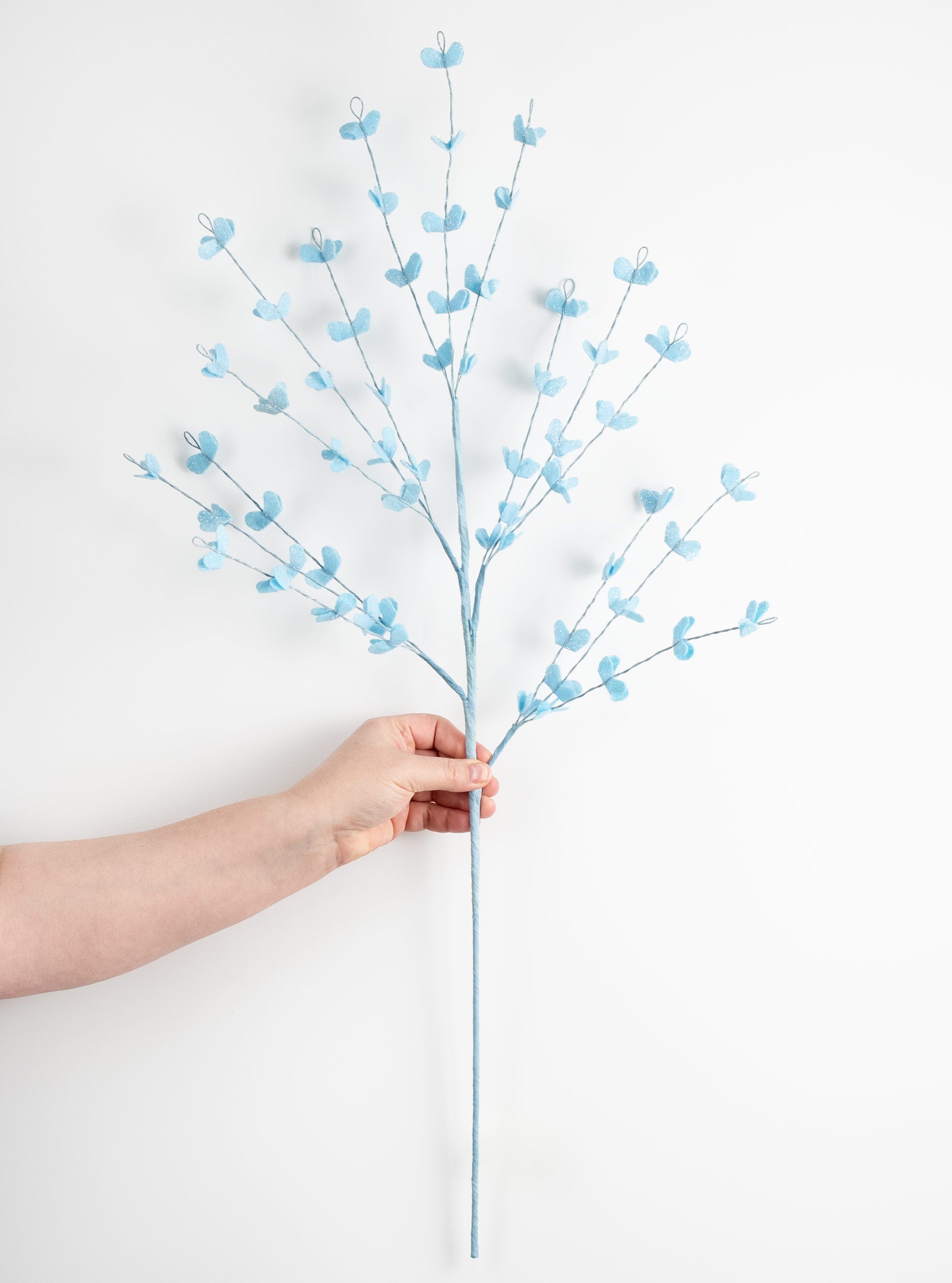 30" Felt Leaf Filler Spray: Blue detail photo 3