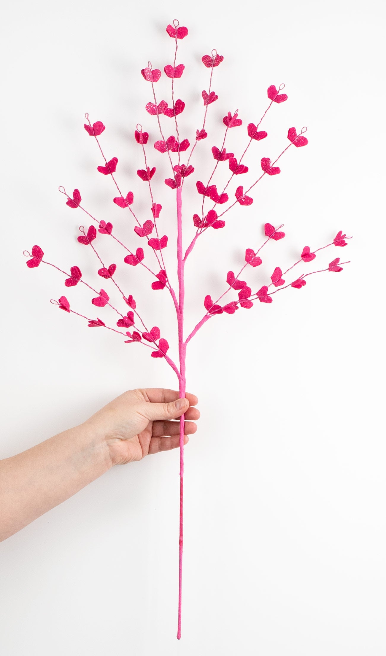30" Felt Leaf Filler Spray: Fuchsia Pink detail photo 3