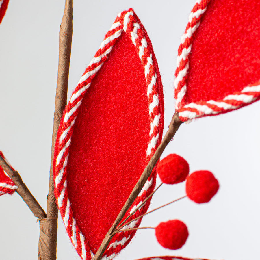 29" Felt Leaves Spray: Red Lifestyle Photo