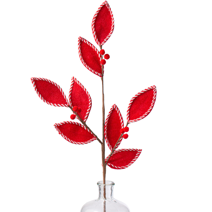 29" Felt Leaves Spray: Red Item Number: 85665RD