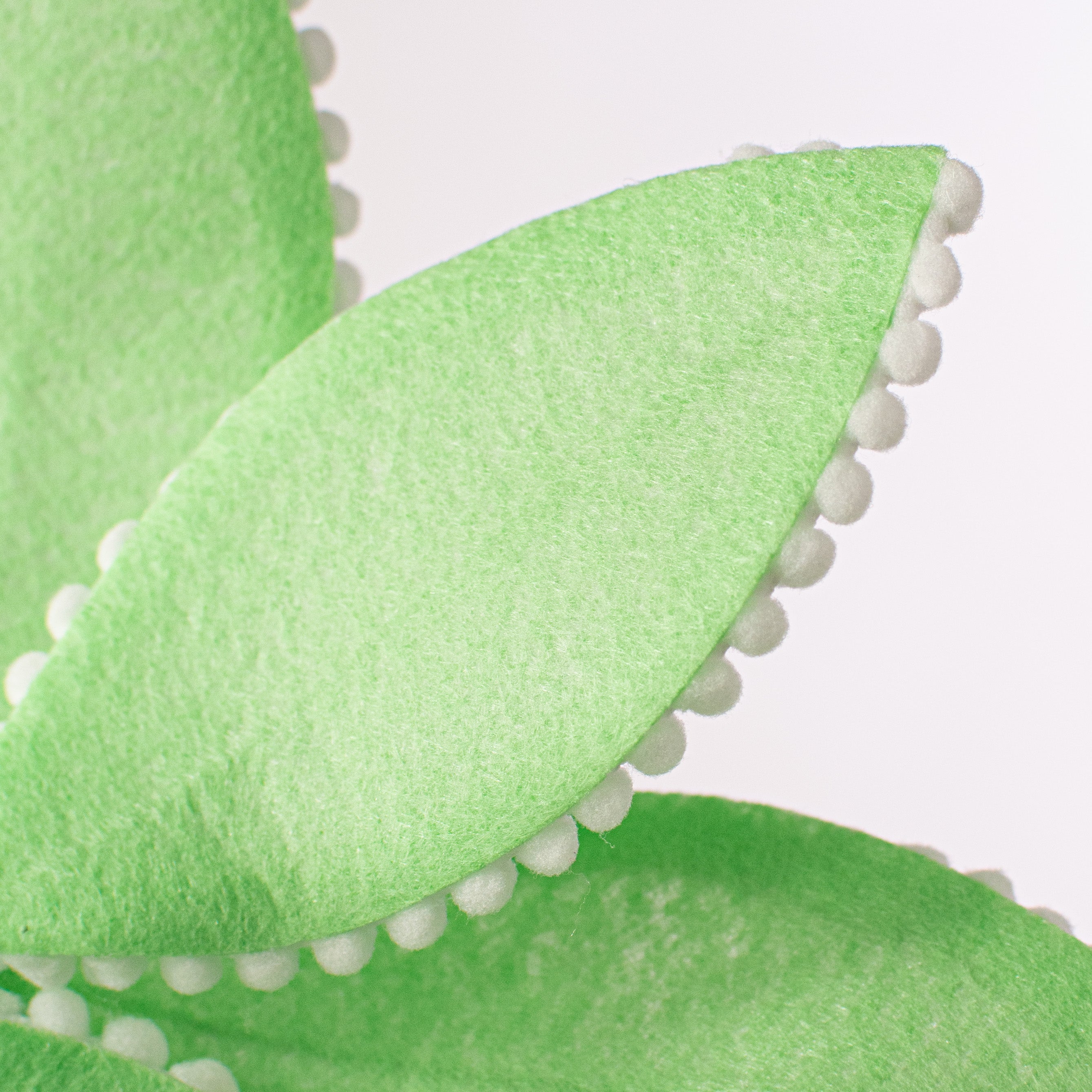 12" Felt Poinsettia Ball Fringe Stem: Mint Green detail photo 4