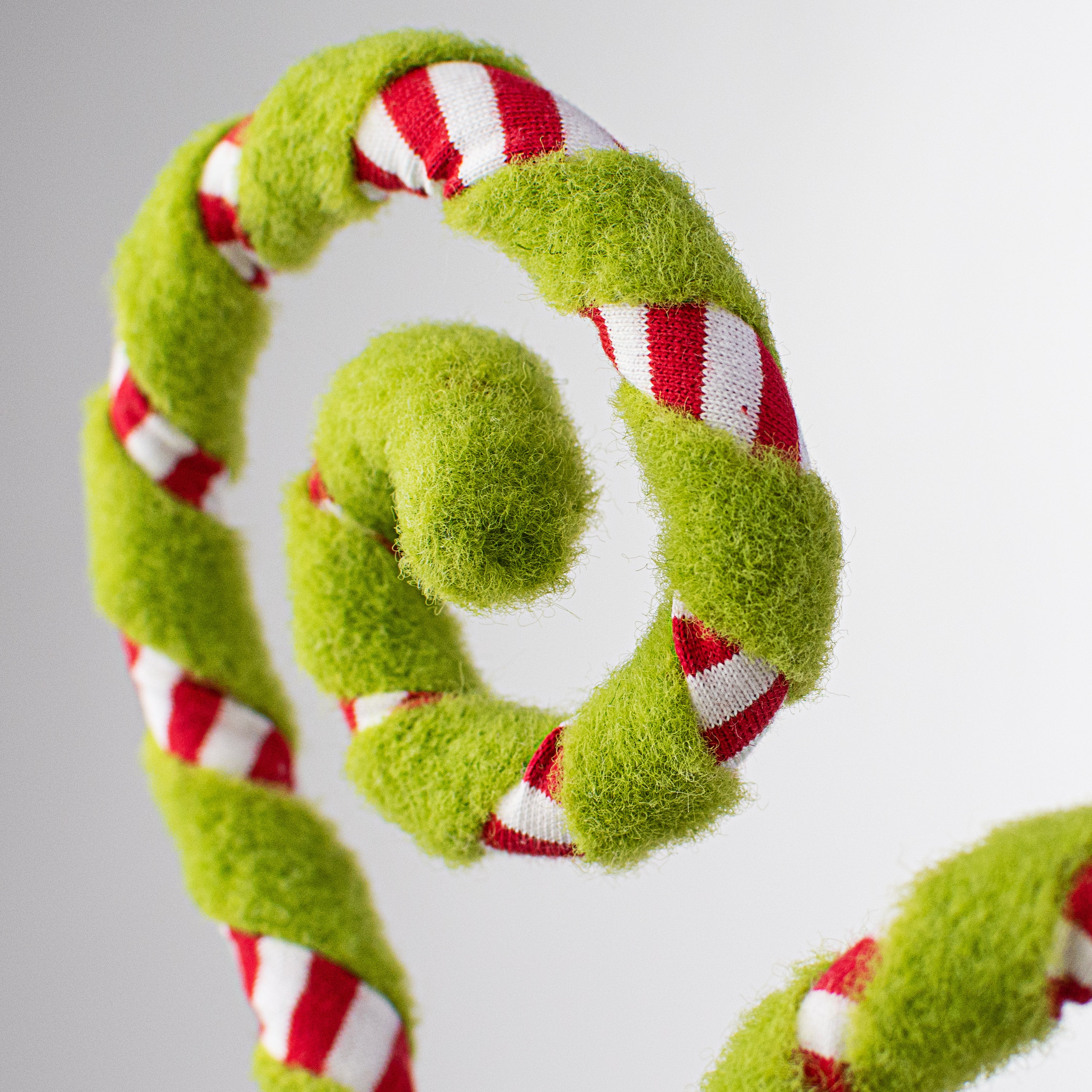 28" Felt Stripe Spiral Curly Spray: Red, White, Green Lifestyle Photo