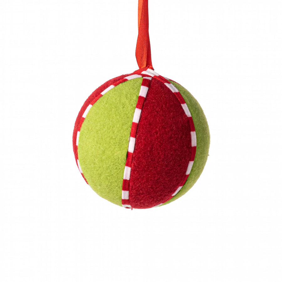 4" Felt Striped Ornament: Red & Green Item Number: 84742BA4
