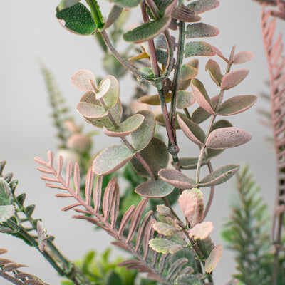 21" Fern & Eucalyptus Leaves Bush: Blush & Green Lifestyle Photo