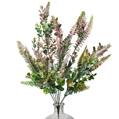 21" Fern & Eucalyptus Leaves Bush: Blush & Green Item Number: 56811BLUSH