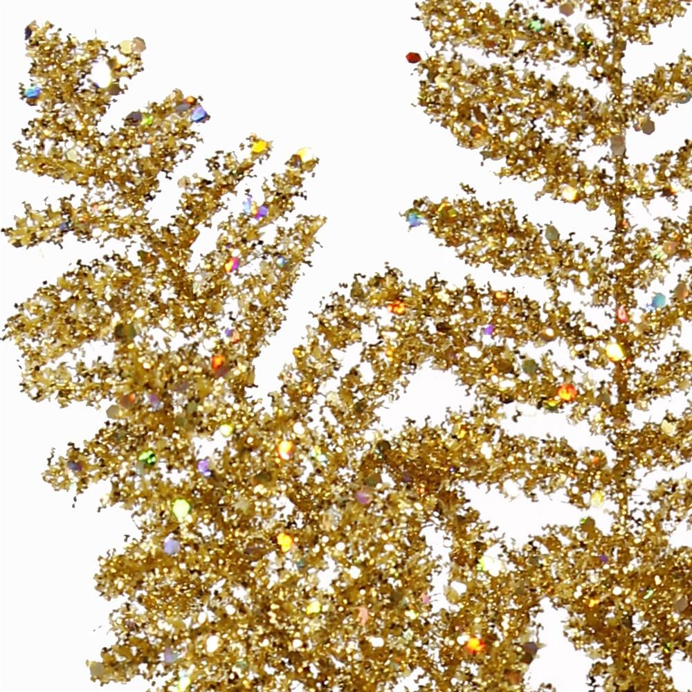 19" Fern Spray: Gold Glitter (Set of 6) detail photo 5