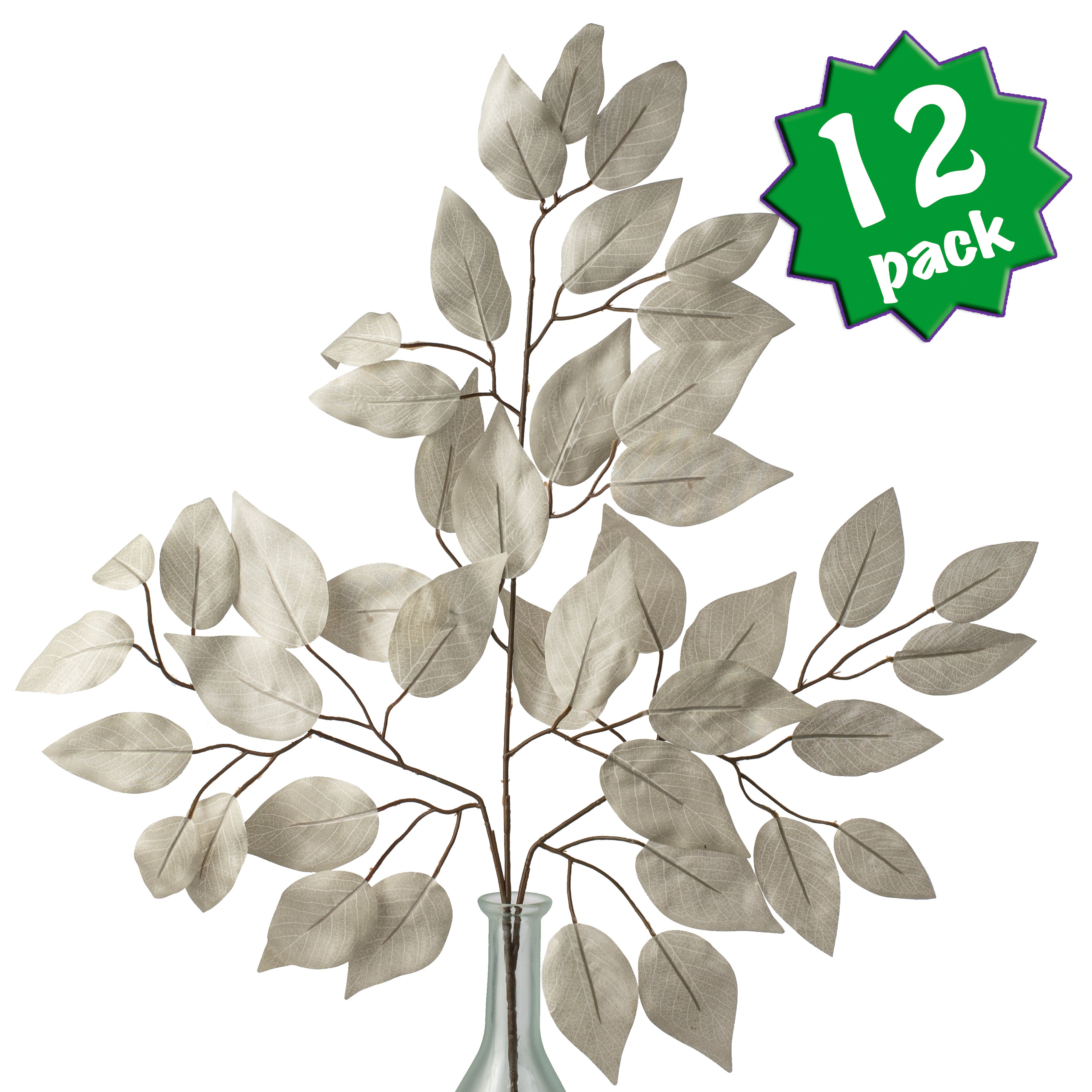 23" Ficus Leaf Spray: Grey (12) Item Number: FG633710