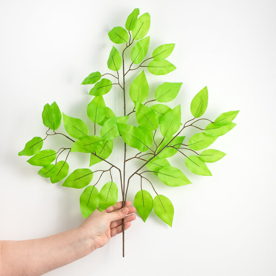 23" Ficus Leaf Spray: Lime Green (12) detail photo 3