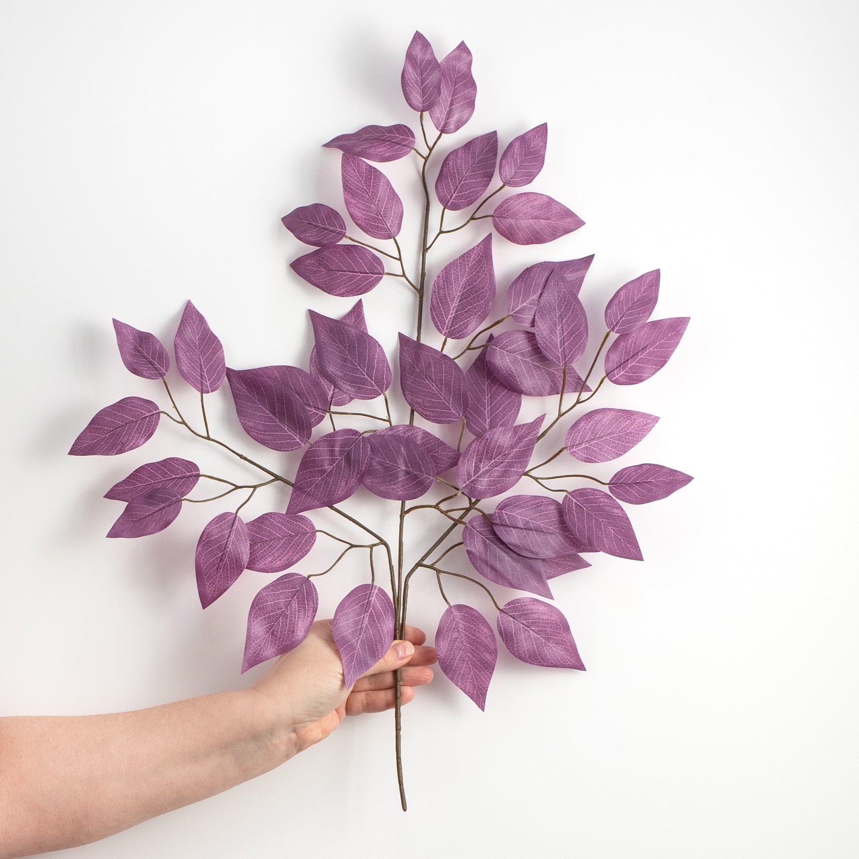 23" Ficus Leaf Spray: Plum Purple (12) detail photo 3