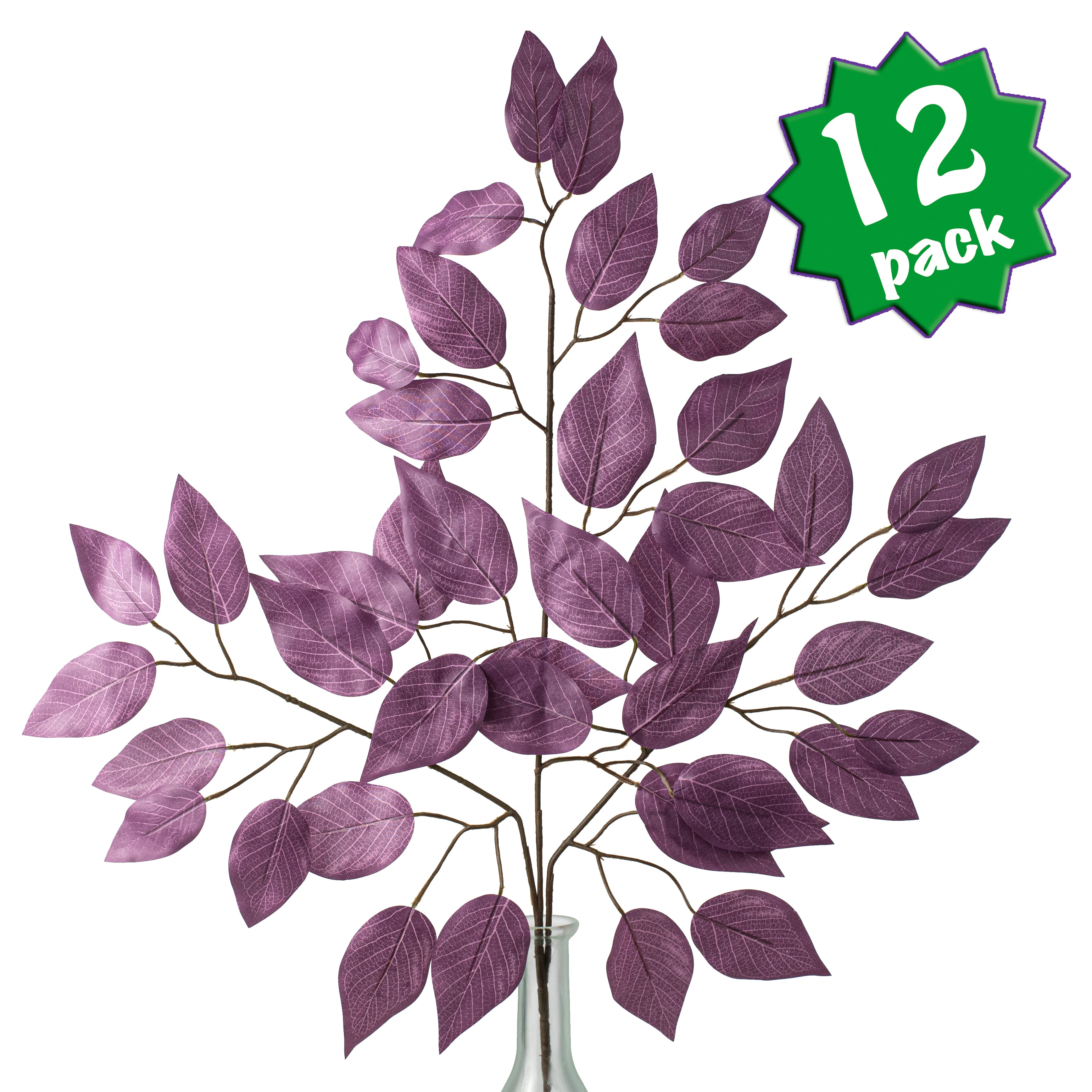 23" Ficus Leaf Spray: Plum Purple (12) Item Number: FG633734