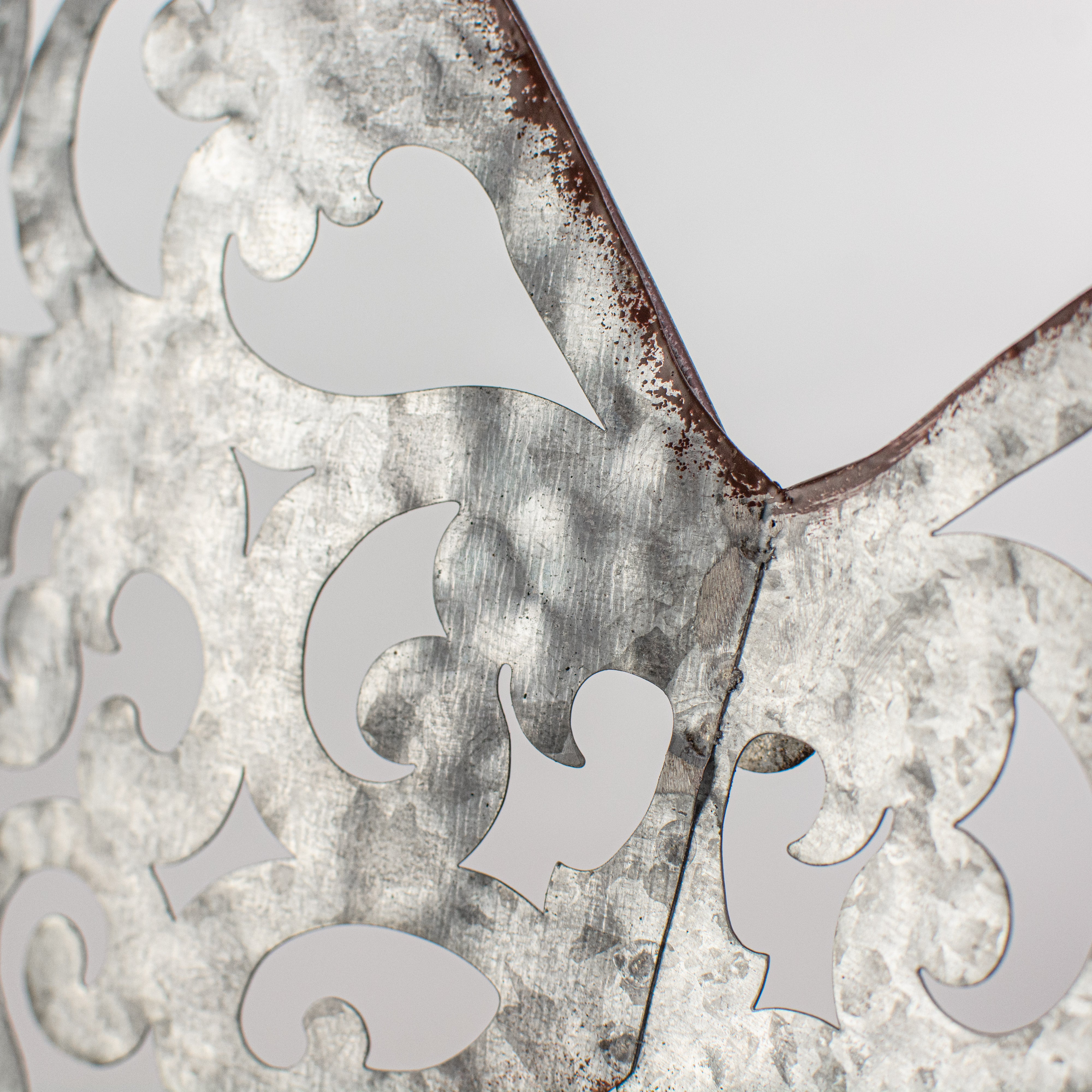 18" Filigree Angel Wings: Acid Wash Galvanized detail photo 3