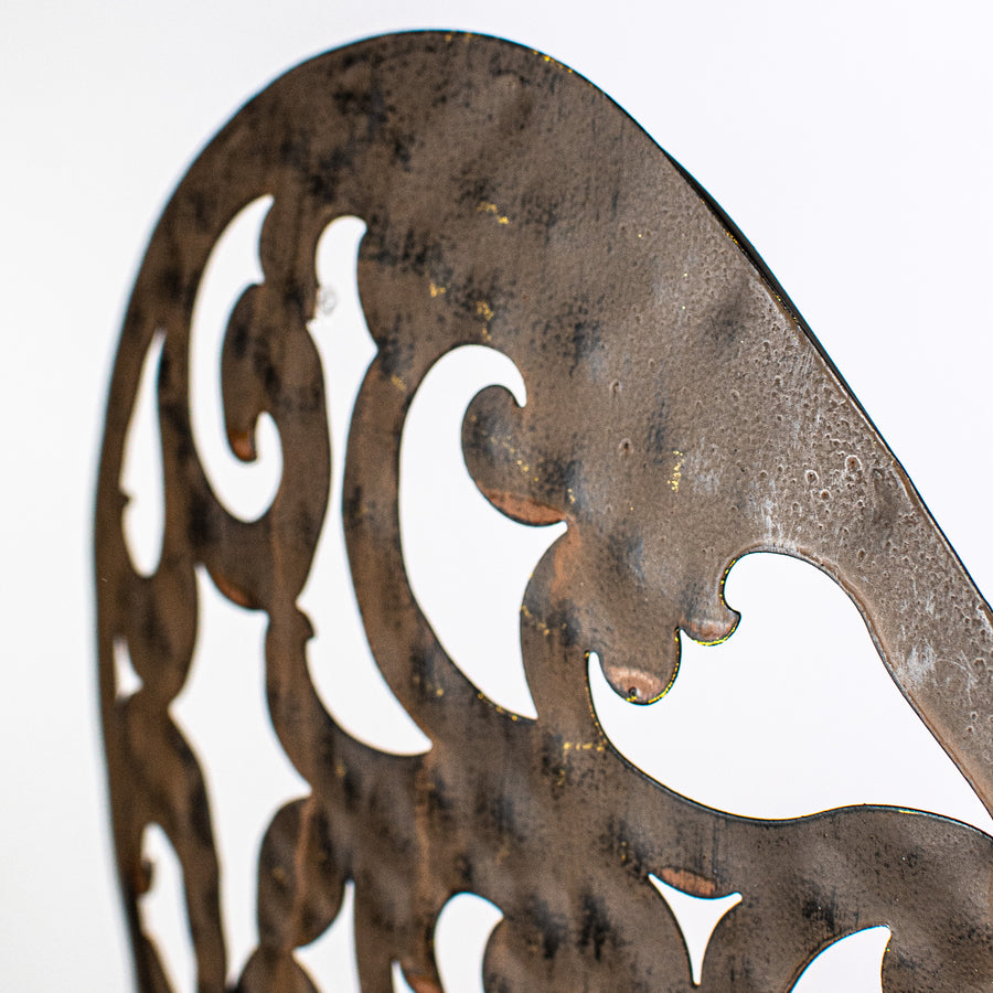 18" x 14.5" Filigree Angel Wings: Antique Rust detail photo 4